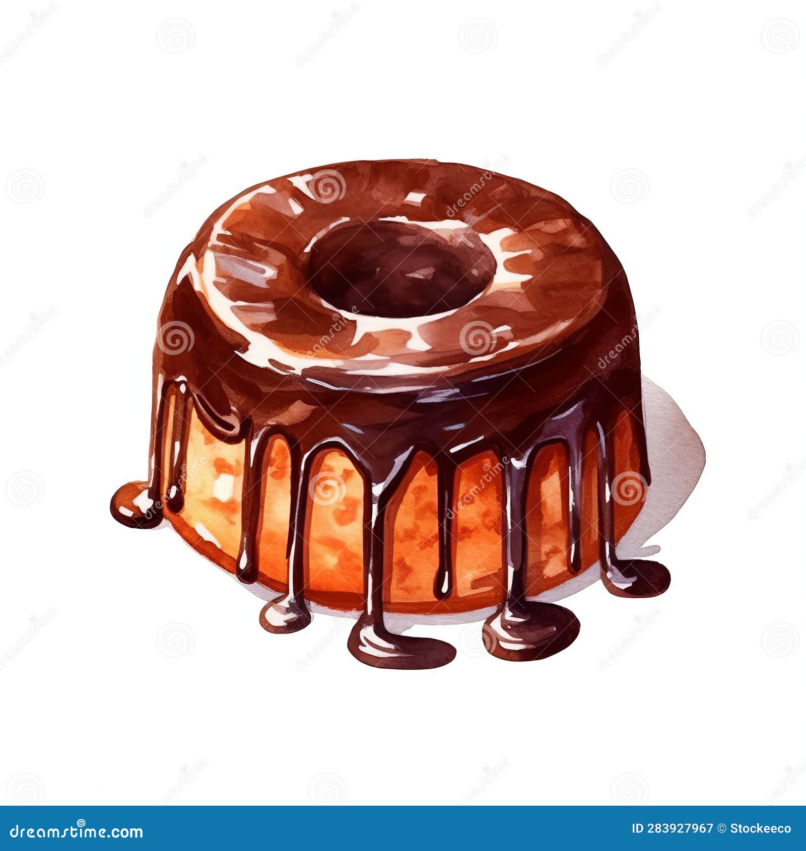 Chocolate Cake with Watercolor Dripping - 2d Game Art Style Stock ...