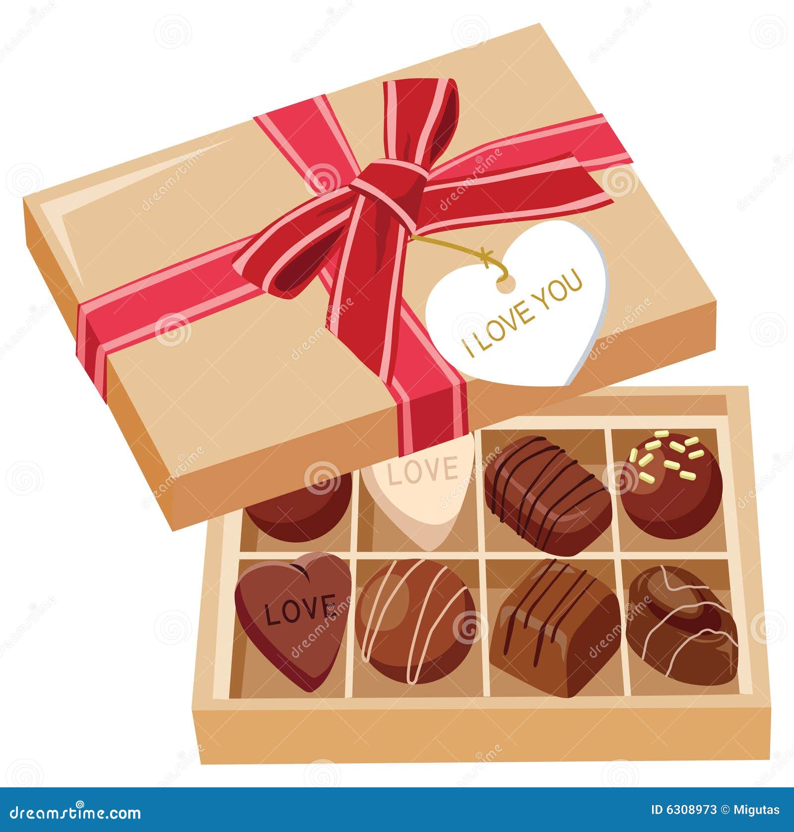 chocolate candies in box