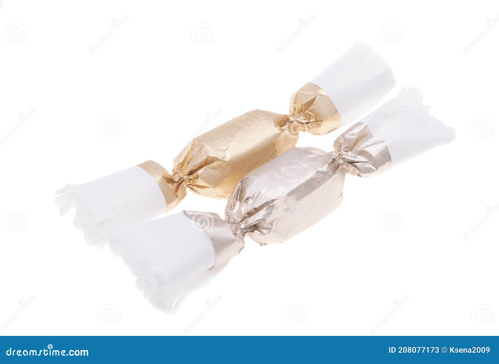 Chocolate Candies in Wrapper Isolated Stock Image Image of foil