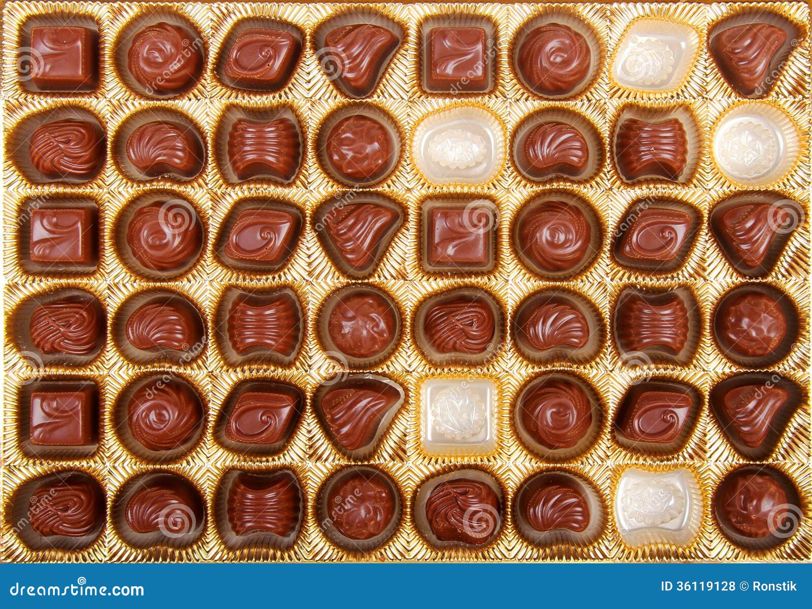Chocolate candy in the box stock photo. Image of open 36119128