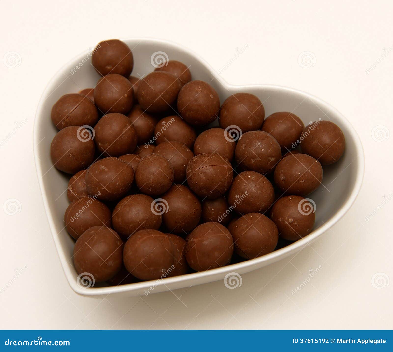 Chocolate Candy in Heart Shaped Bowl Stock Photo Image of love