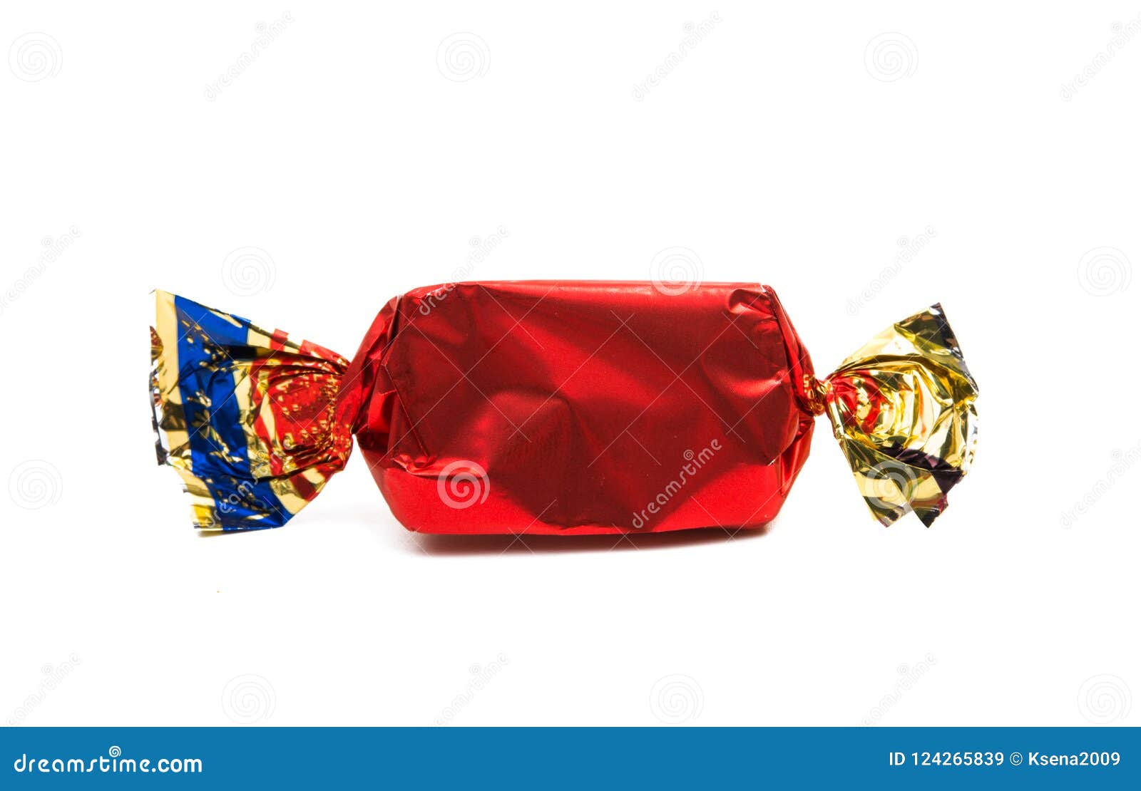 Chocolate candy in wrapper stock image. Image of snack 124265839