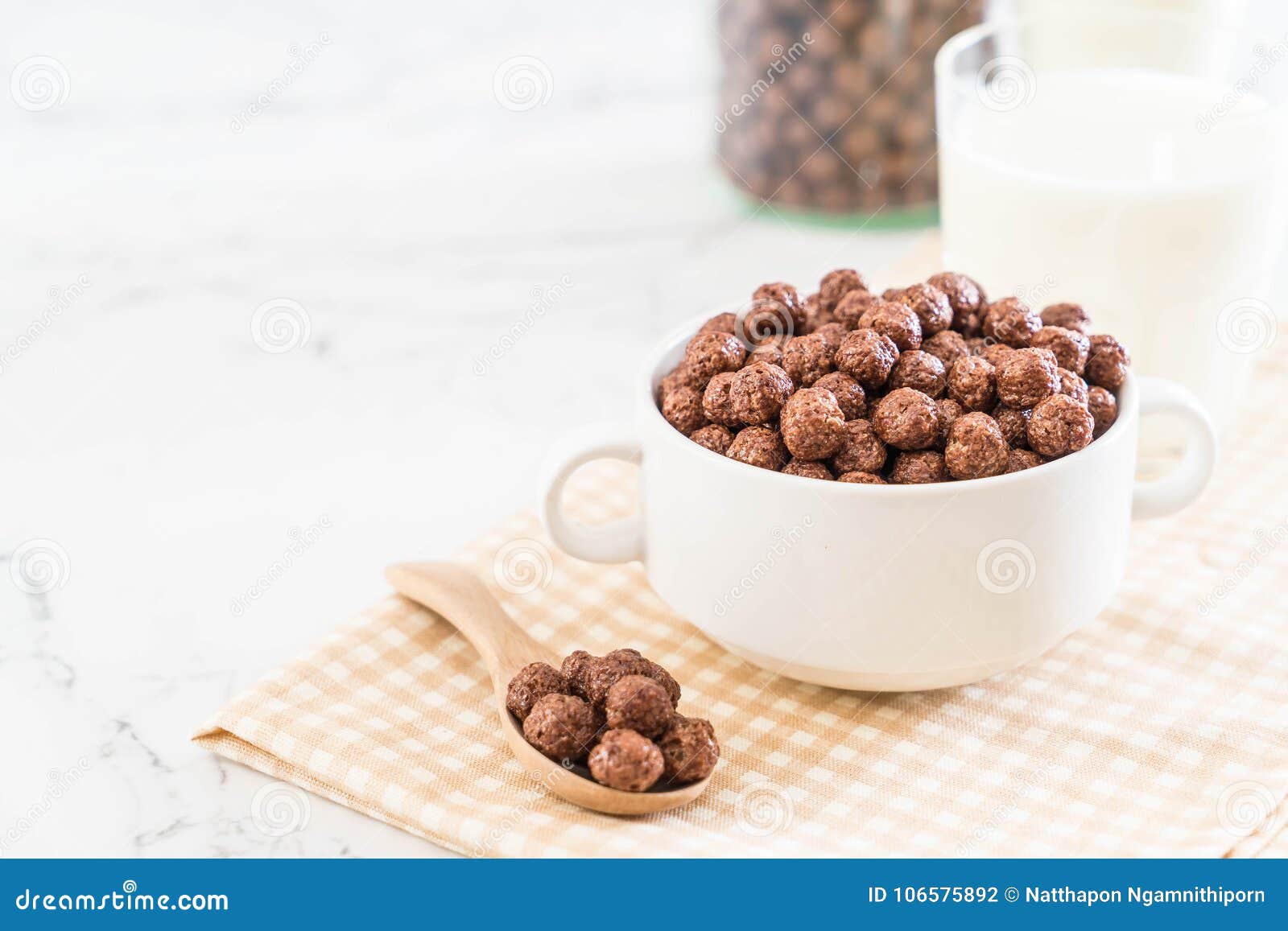 Chocolate cereal bowl stock photo. Image of isolated 106575892