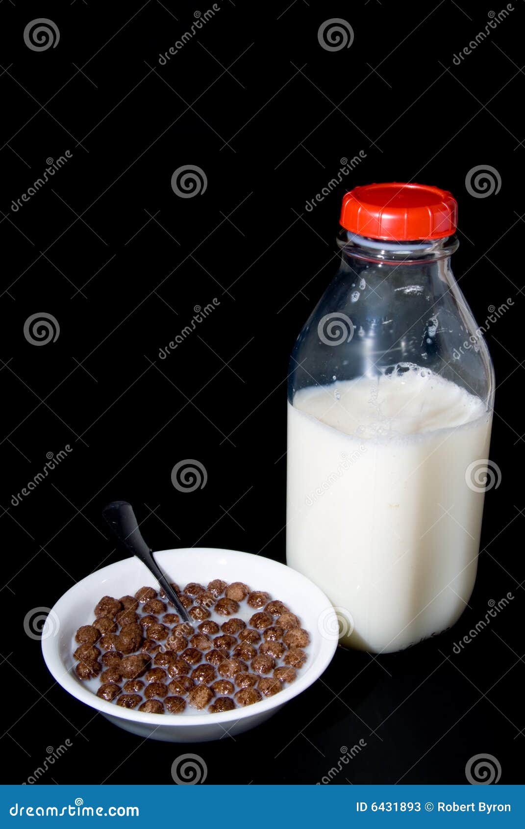 Chocolate cereal with milk stock image. Image of sweet 6431893
