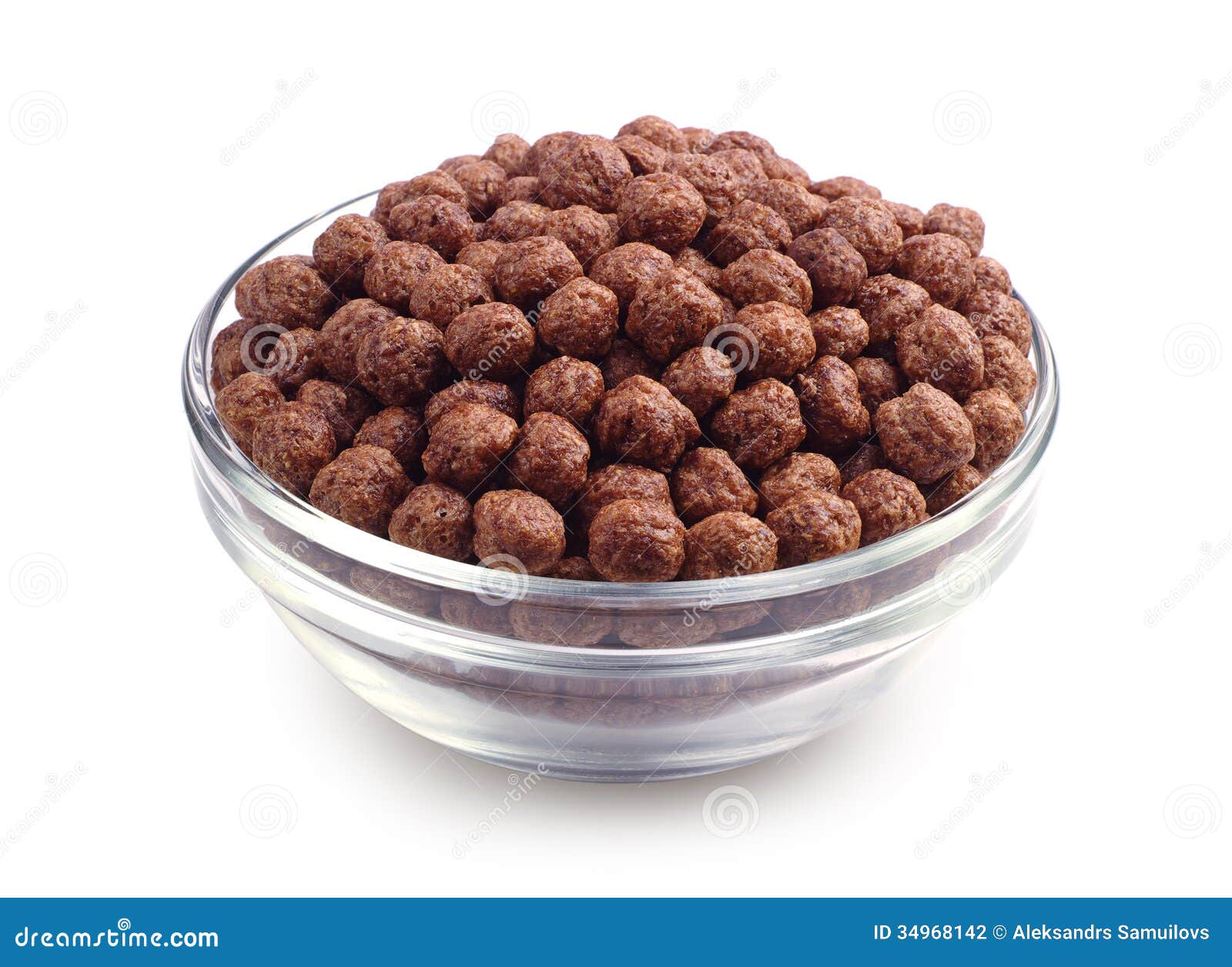 Chocolate cereals in bowl stock photo. Image of corn 34968142