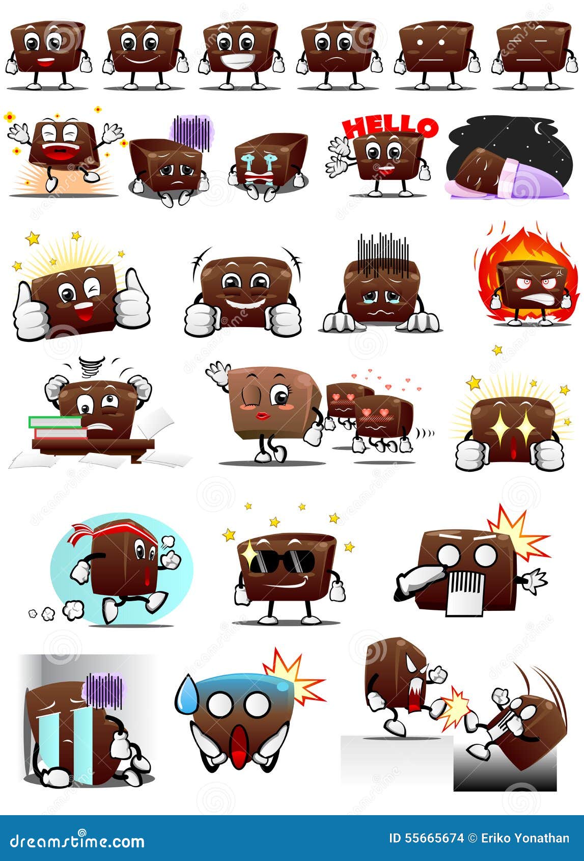 Chocolate Characters Sticker Stock Illustration Illustration of