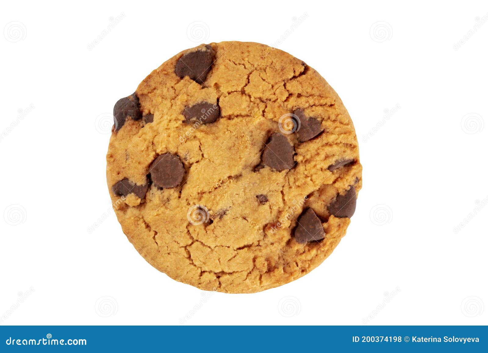 chocolate chip cookie, gluten free,  on a white background