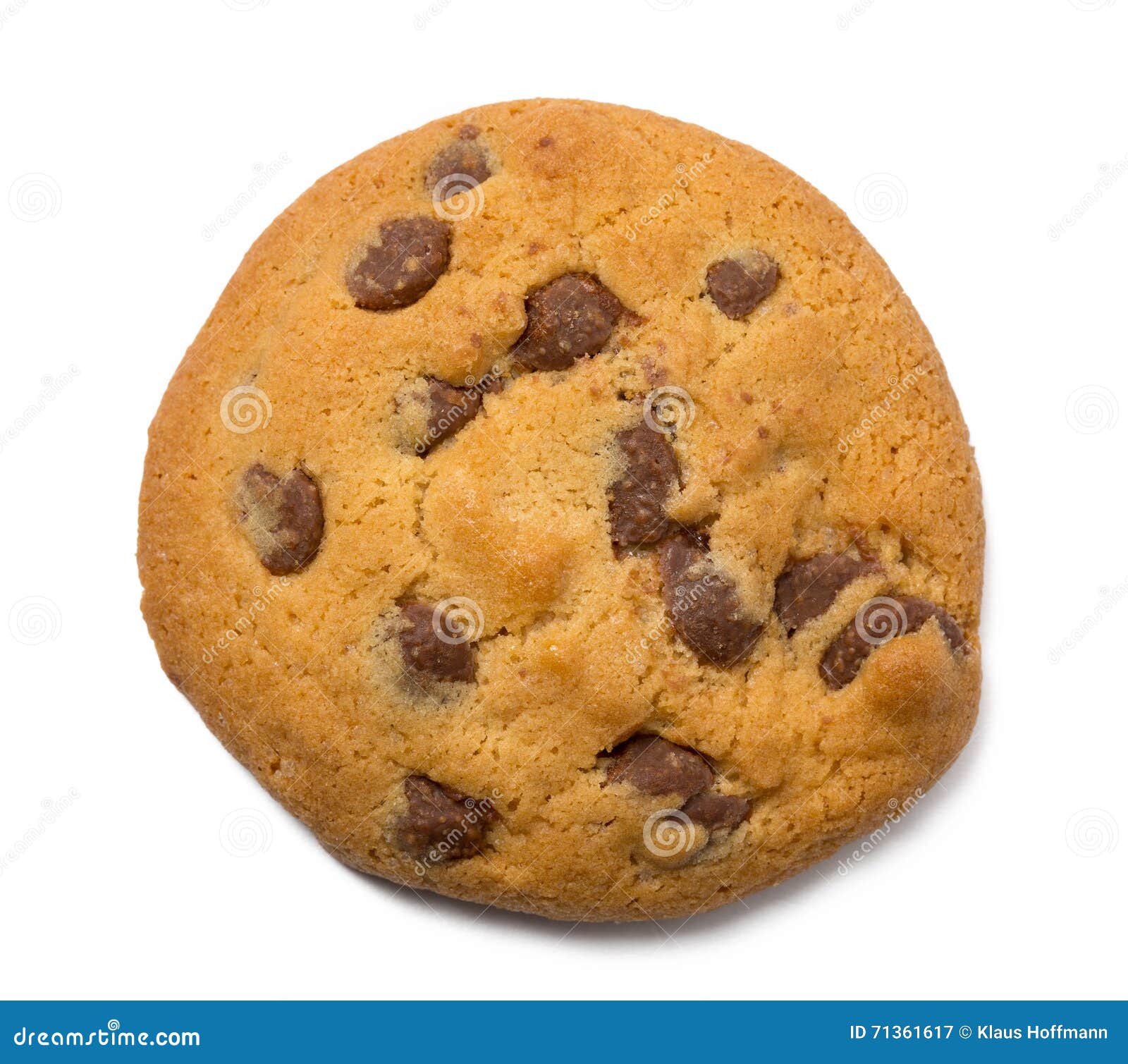 Chocolate Chip Cookie Isolated on White Background. Stock Image Image of calories, homemade