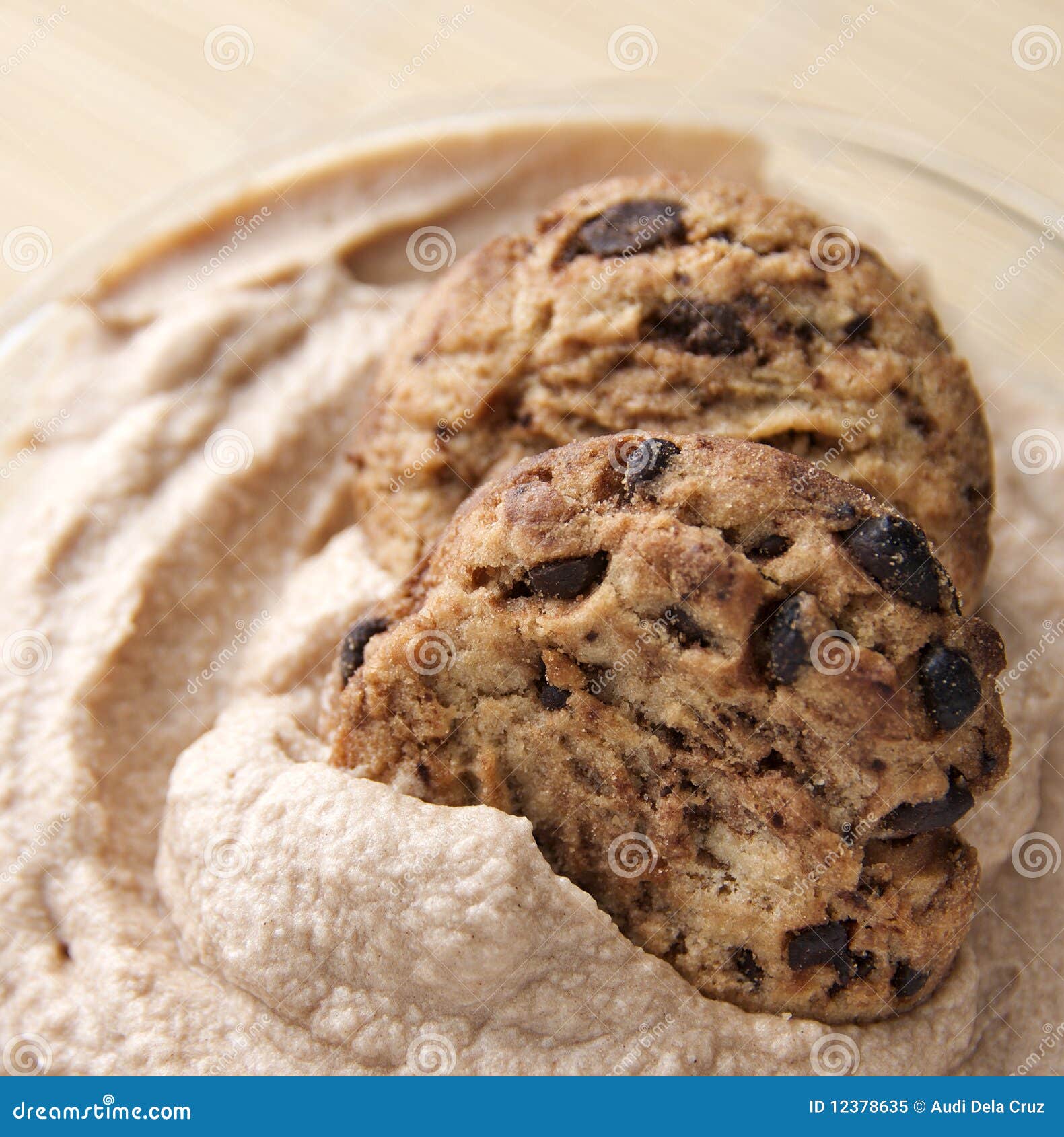Chocolate Chip Cookie Mousse Stock Image Image of traditionally, eating 12378635