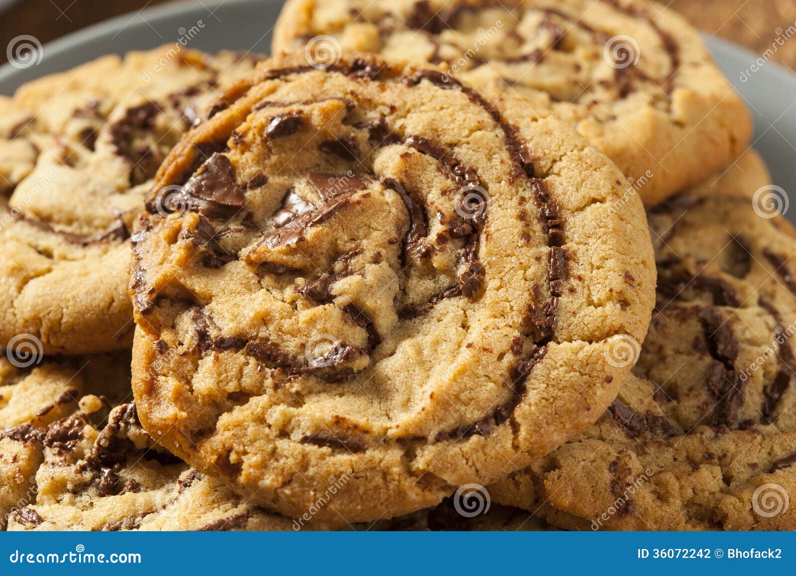 Chocolate Chip Peanut Butter Pinwheel Cookie Stock Photo Image of