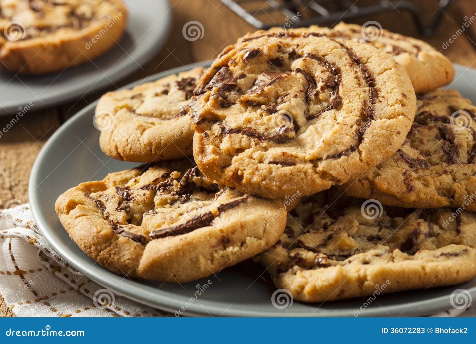Chocolate Chip Peanut Butter Pinwheel Cookie Stock Image Image of