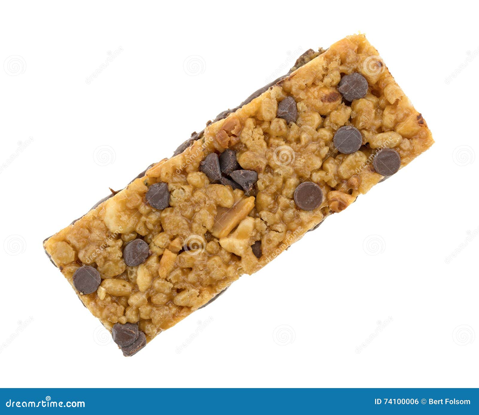 Chocolate Chip Peanut Protein Bar Stock Photo Image of fiber, chips