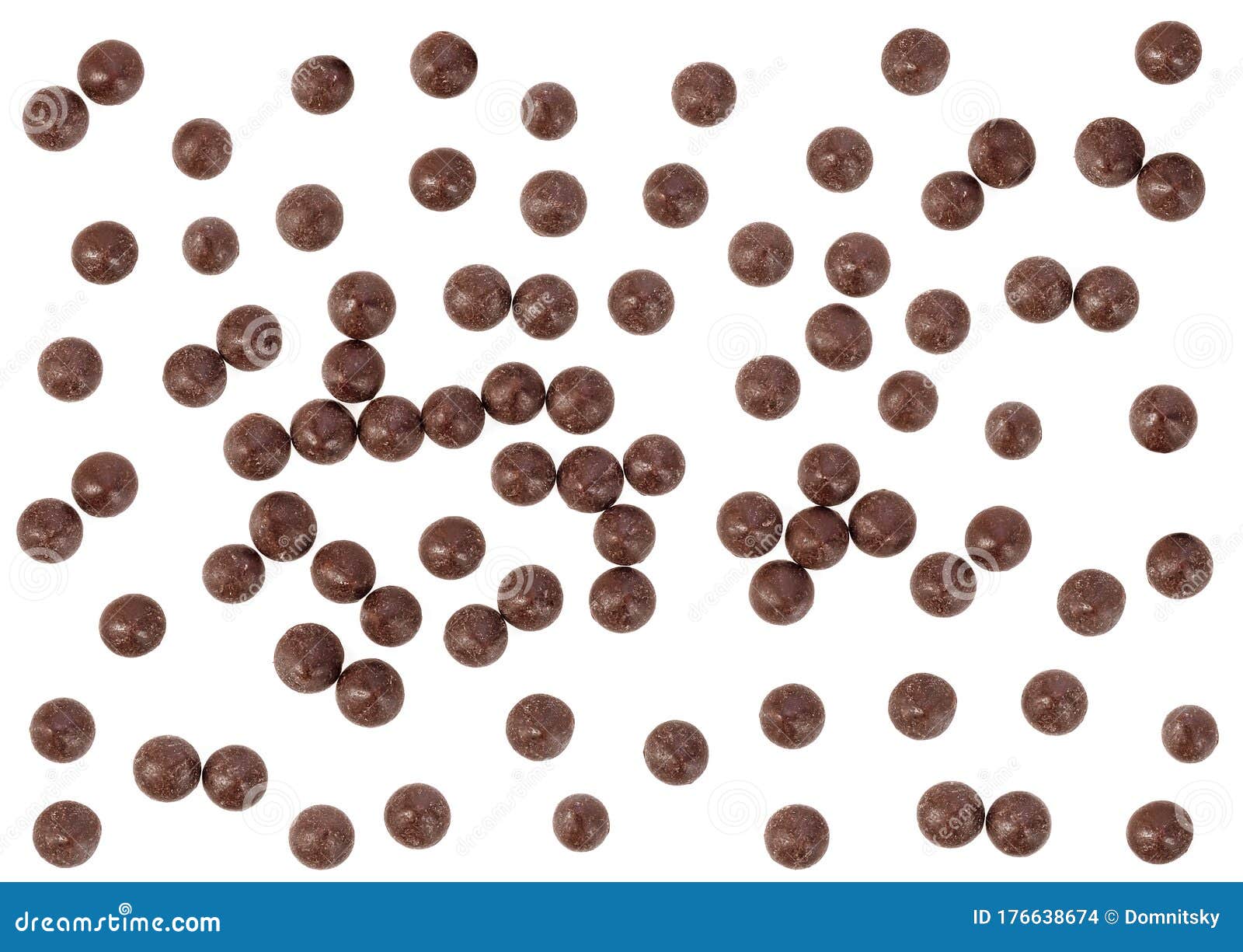 Chocolate Chips Isolated on White Background. Top View Stock Photo Image of chips, gourmet