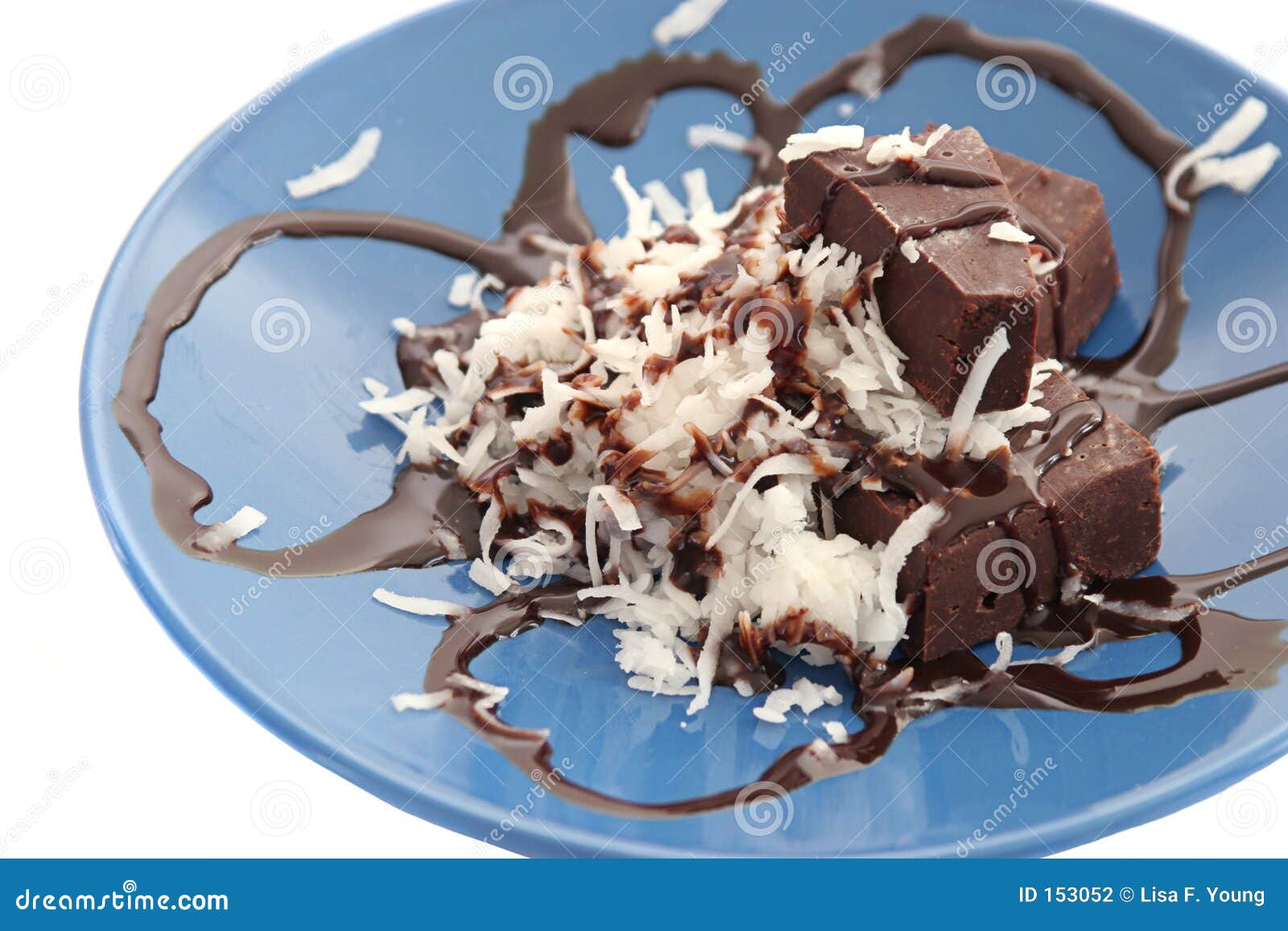Chocolate Coconut Dessert 3 Stock Photo Image of sauce, chunks 153052