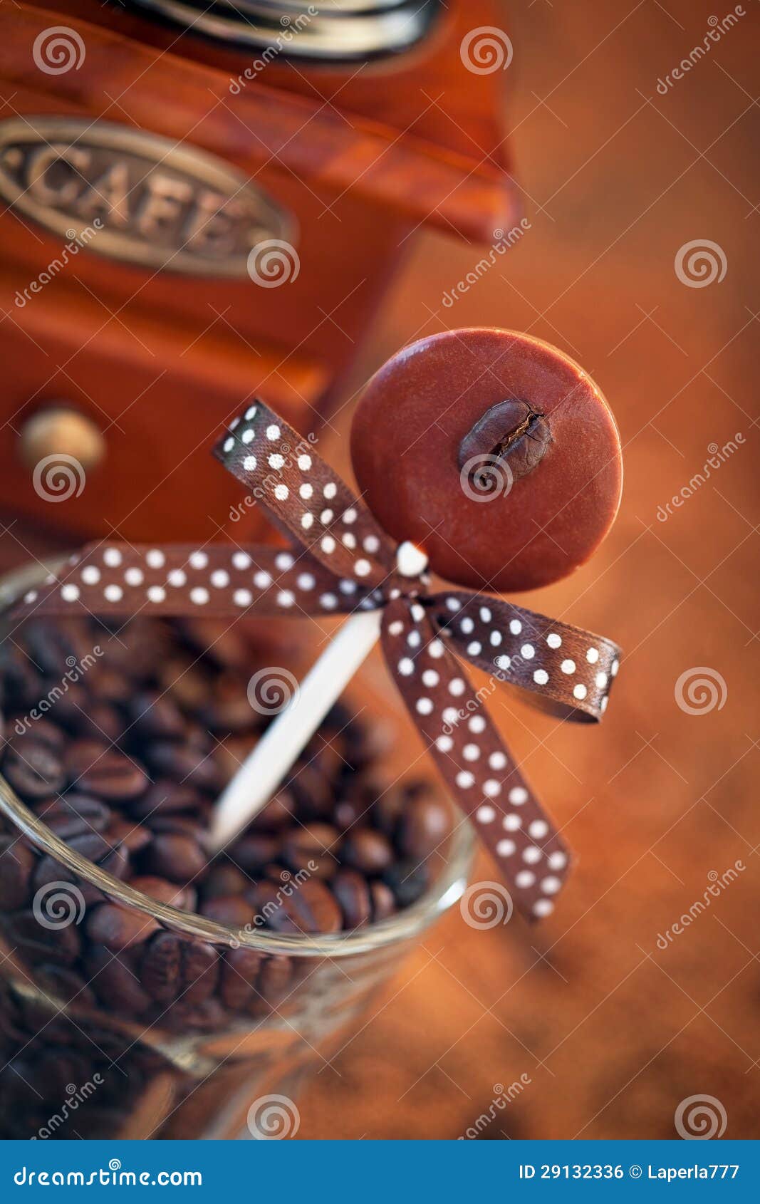 Chocolate Coffee Flavored Lollipops Stock Photo Image of stick