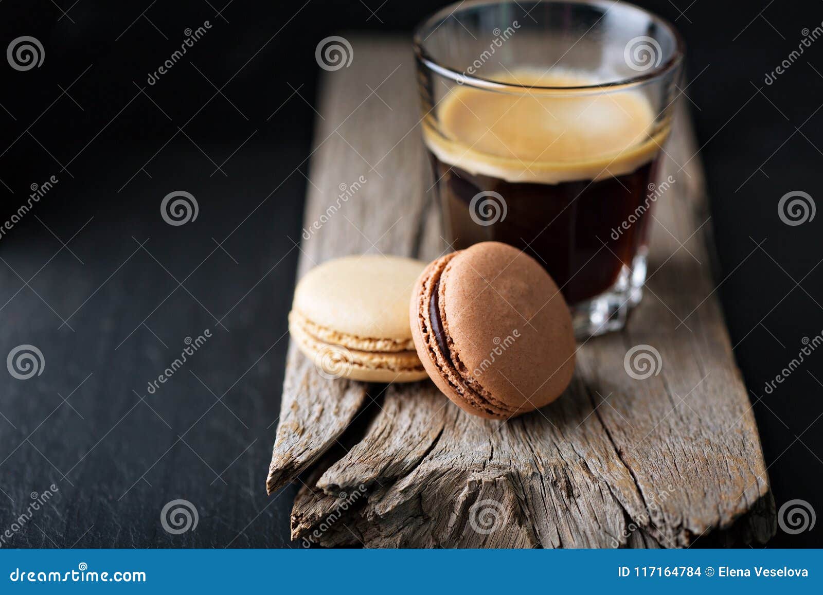 Chocolate and Coffee Macarons Stock Photo Image of drink, espresso 117164784