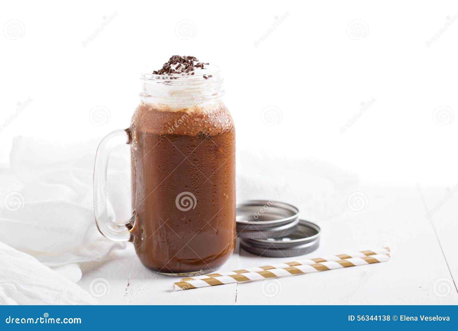 Chocolate Coffee Milk Shake with Whipped Cream Stock Photo Image of