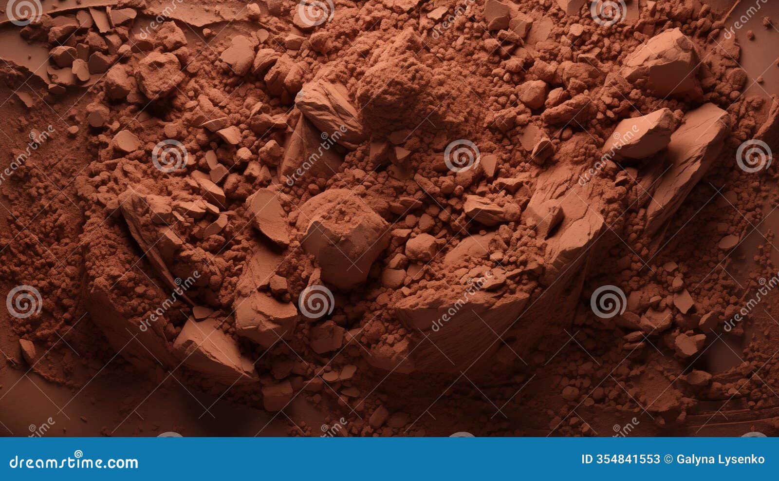 chocolate and coffee powder, scattered cocoa on a light background.
