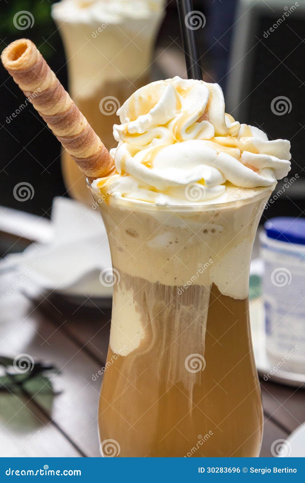 Chocolate Coffee with Whipped Cream Stock Photo Image of cream, tall