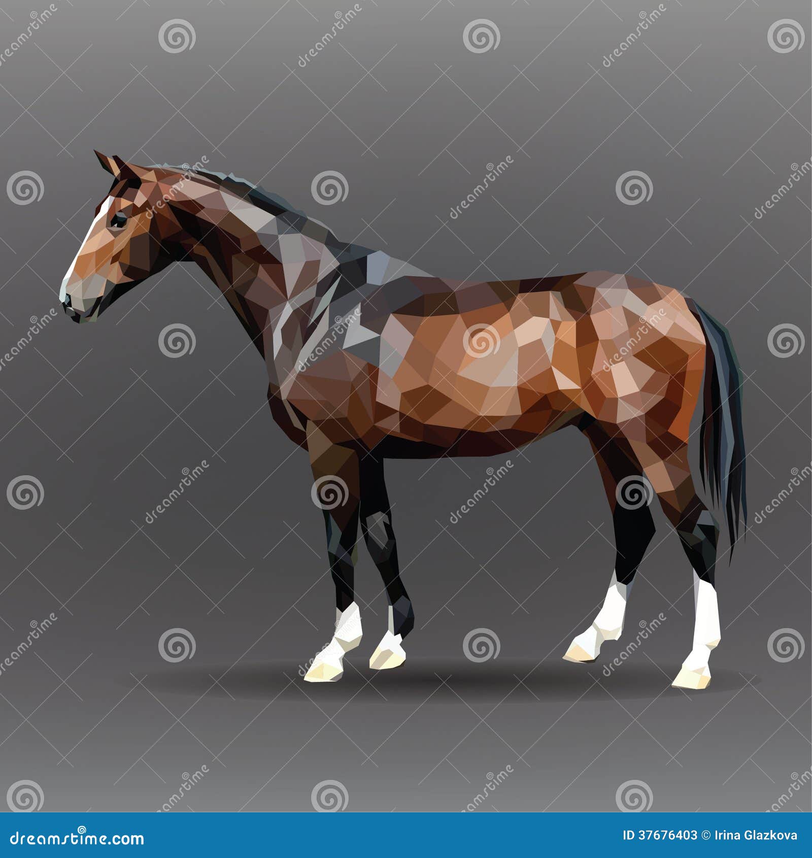 Chocolatecolored Horse. Vector Illustration Stock Vector