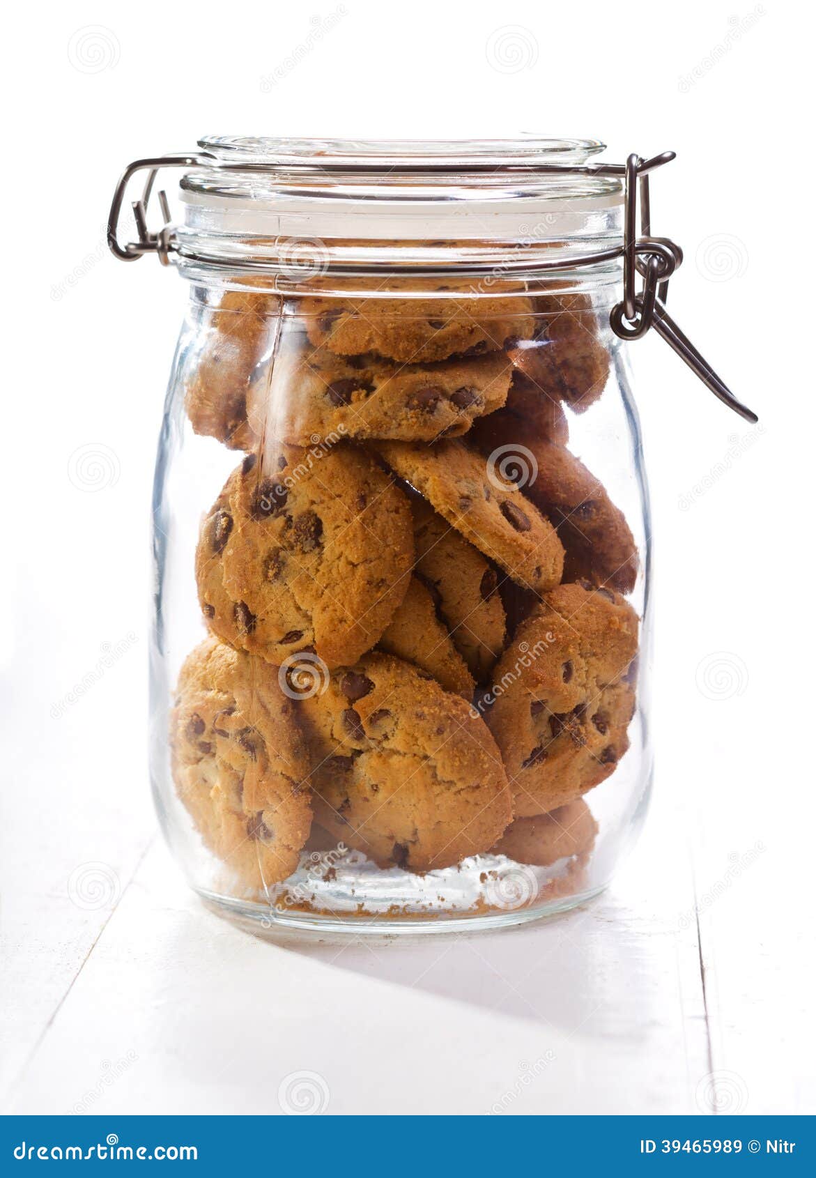 Jar Of Chocolate Chip Cookies Stock Photo - Download Image Now