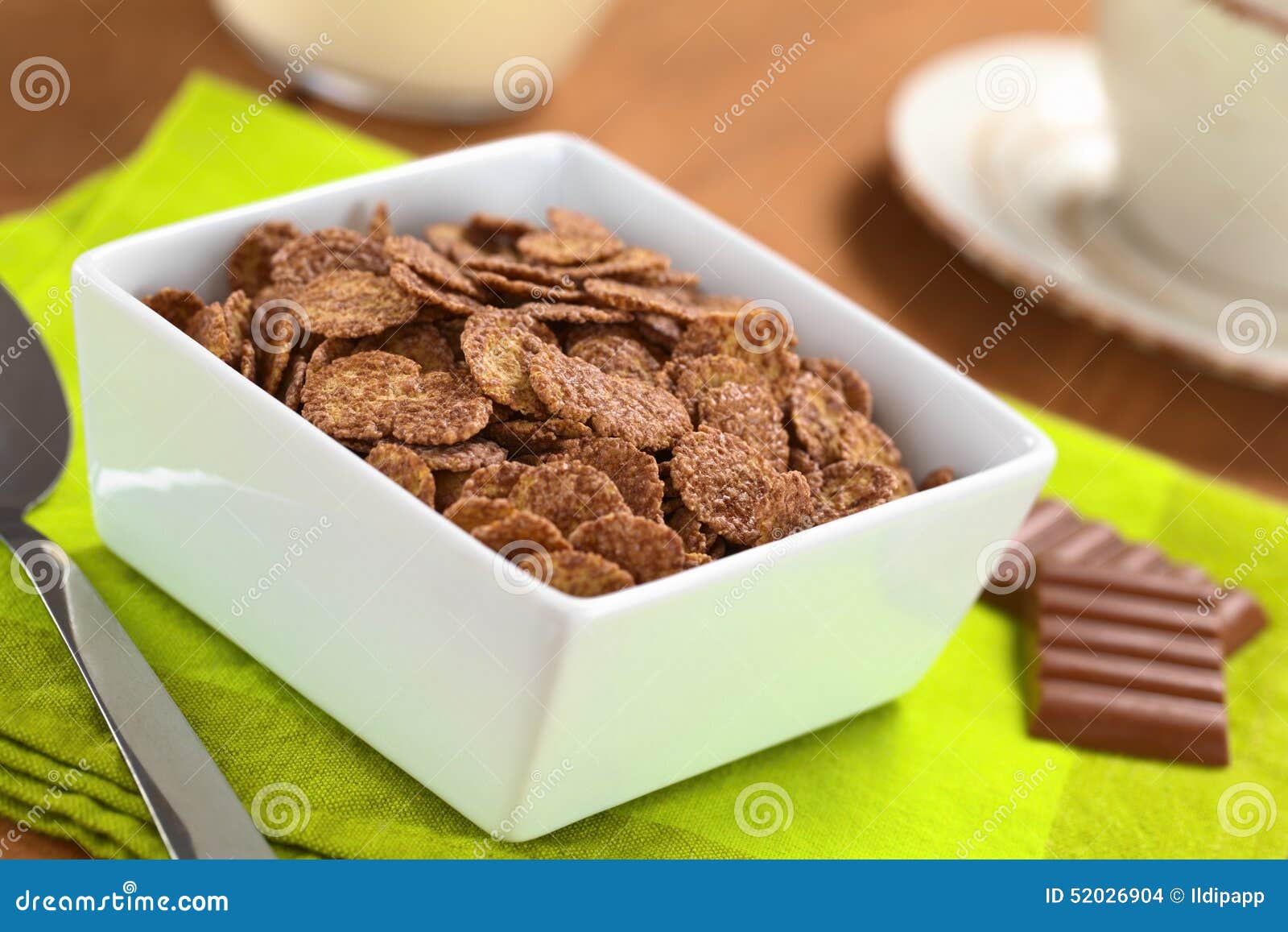 Chocolate Corn Flakes stock photo. Image of crisp, morning 52026904