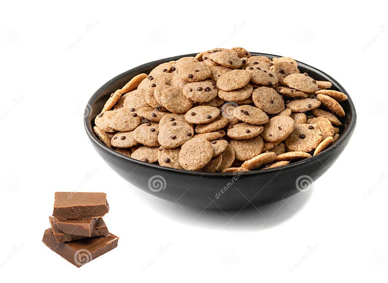 Chocolate Corn Flakes for Breakfast, Brown Choco Dot Cereals Stock Image Image of grain