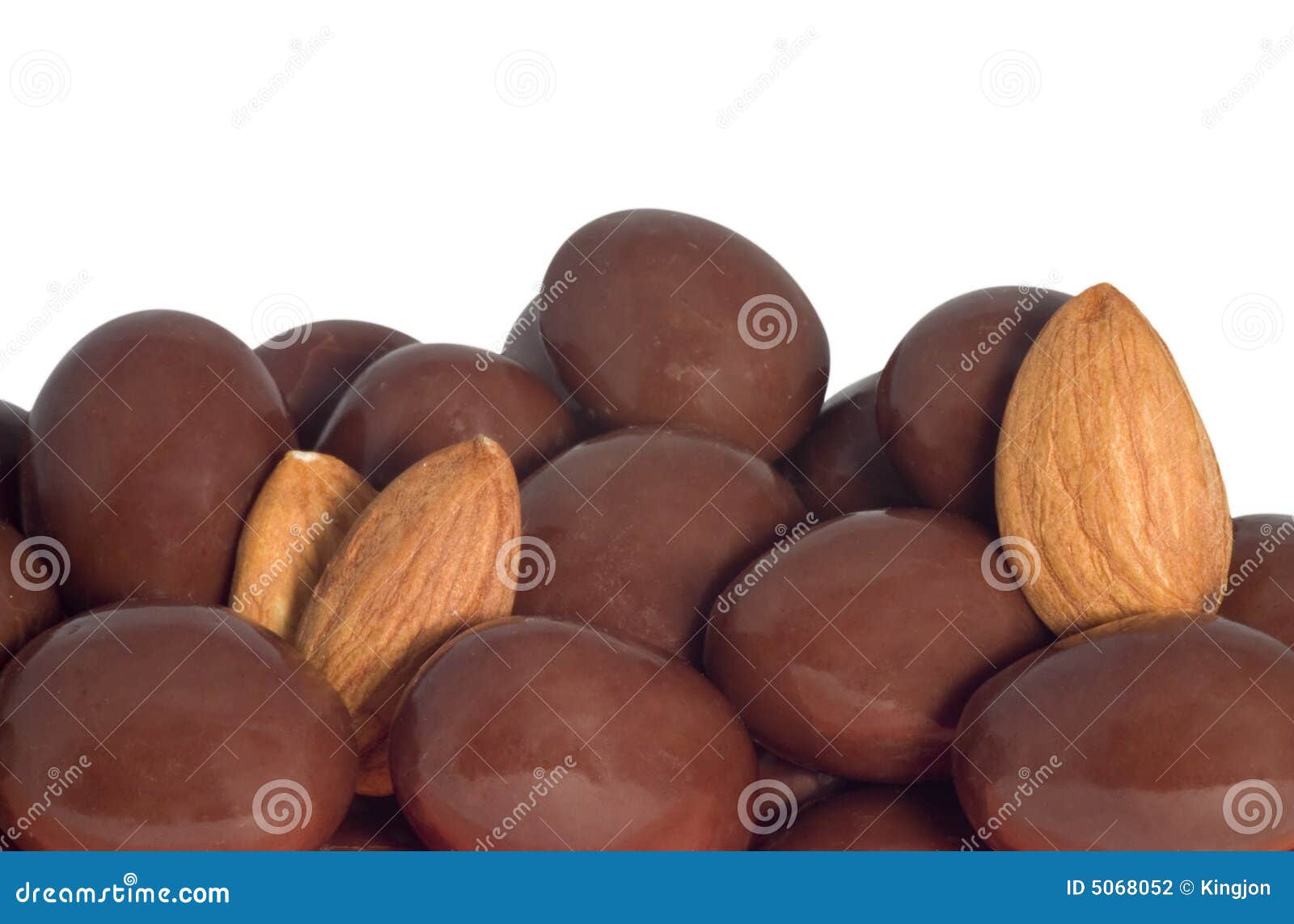 Chocolate covered almonds stock photo. Image of background 5068052
