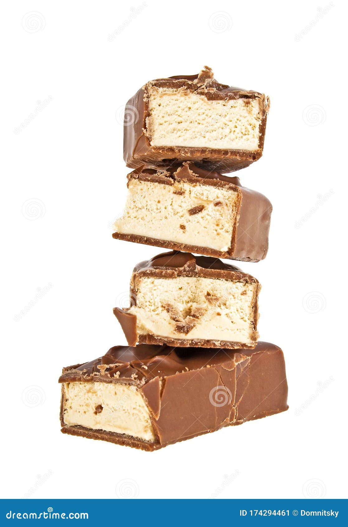 Chocolate Covered Bar of Soft Caramel Toffee Stock Image Image of