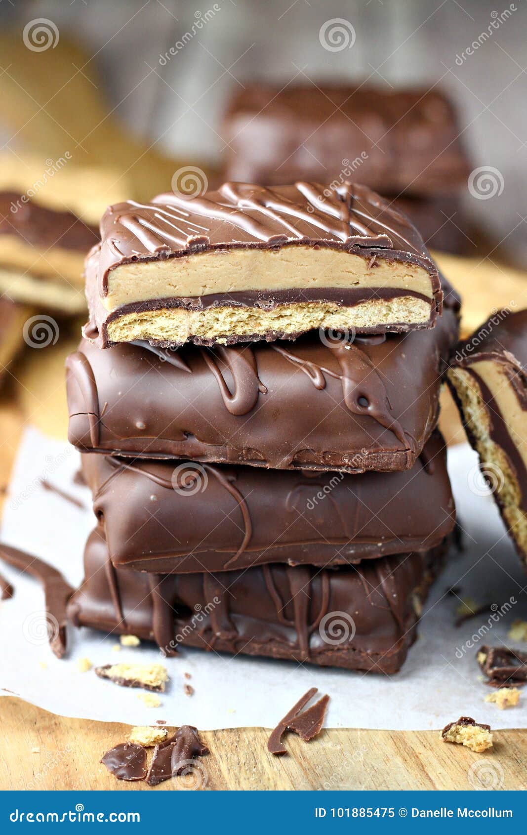 Chocolate Covered Peanut Butter Graham Bars Stock Image Image of