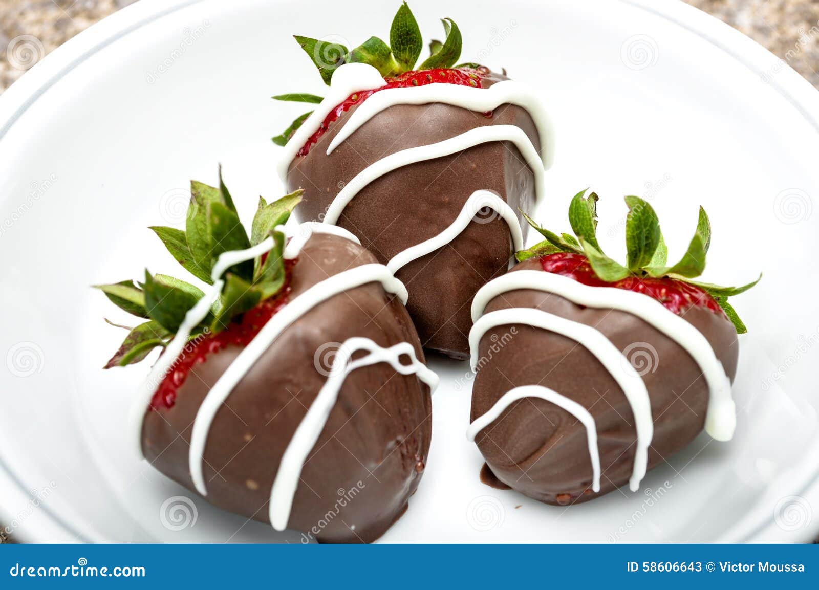 Chocolate Covered Strawberries in a White Bowl Stock Image Image of