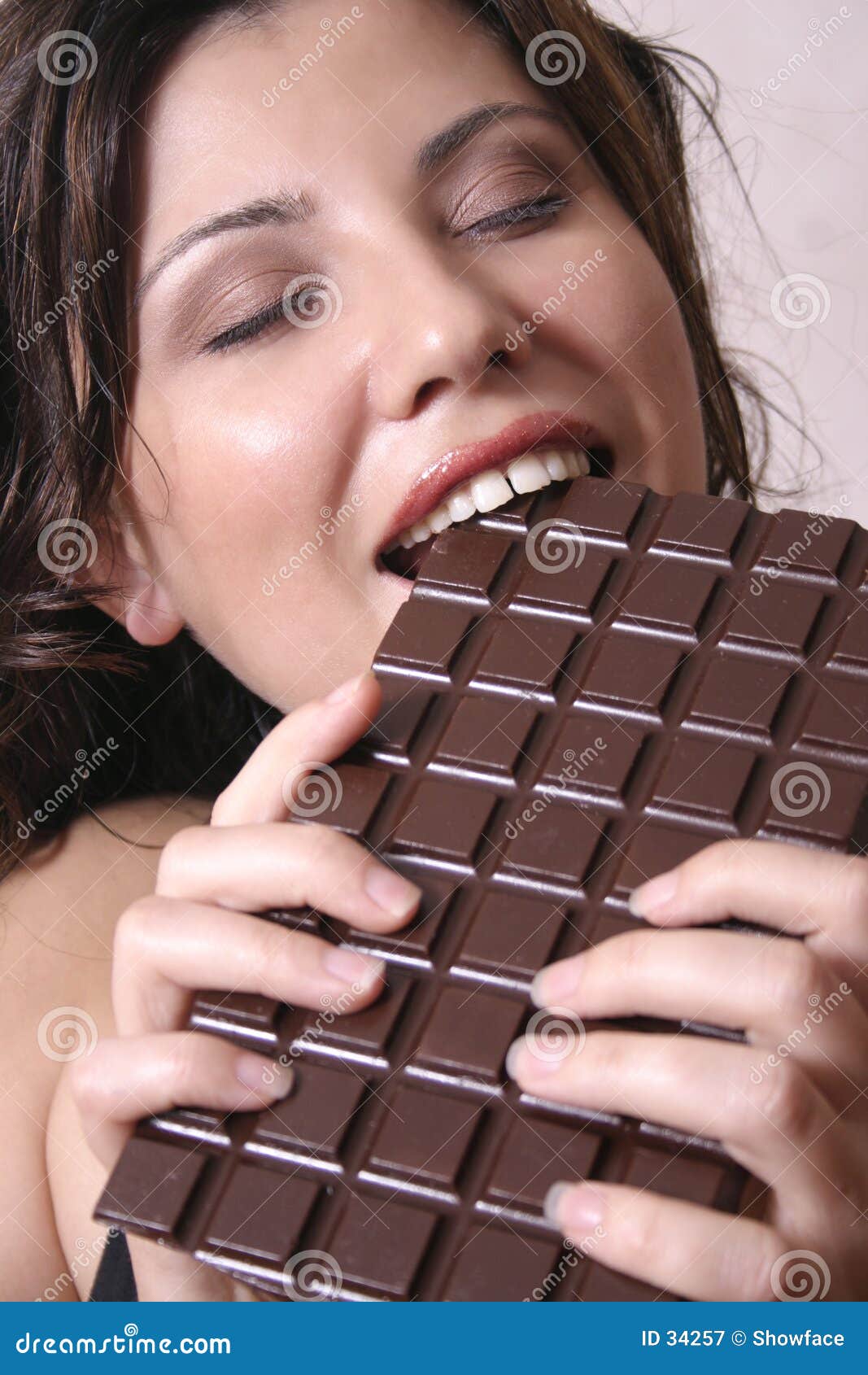 Chocolate craving stock image. Image of attractive, face 34257
