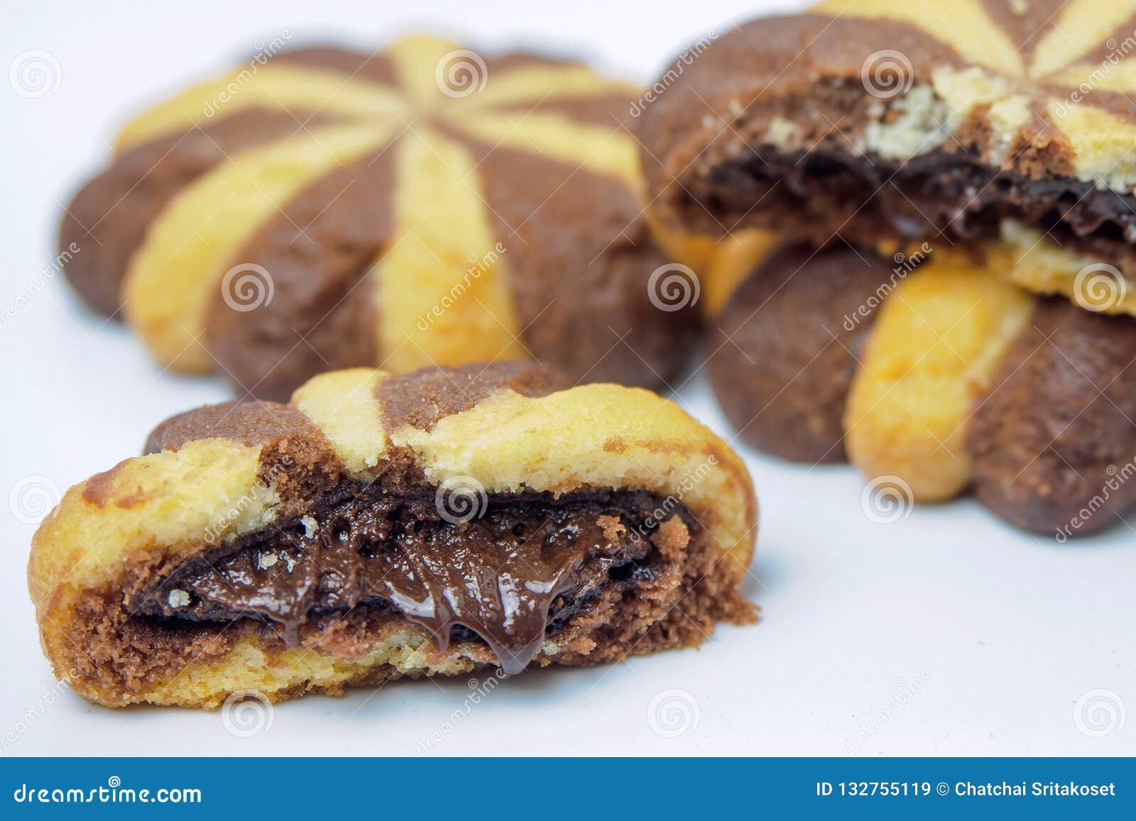 Chocolate Cream Filled Biscuits Stock Image Image of cocoa, crunchy