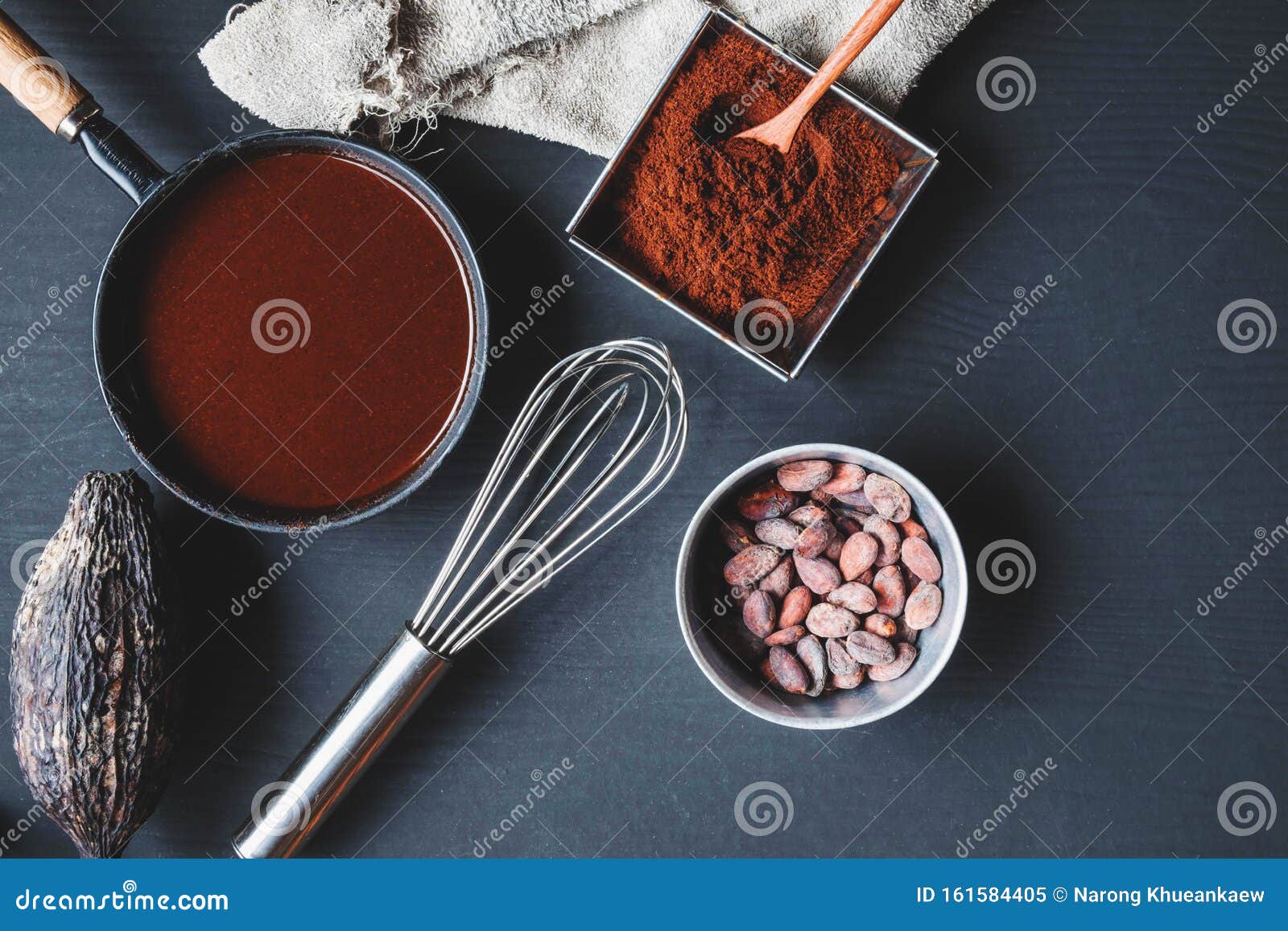 Chocolate Cream and Chocolate Powder on the Table Stock Image Image