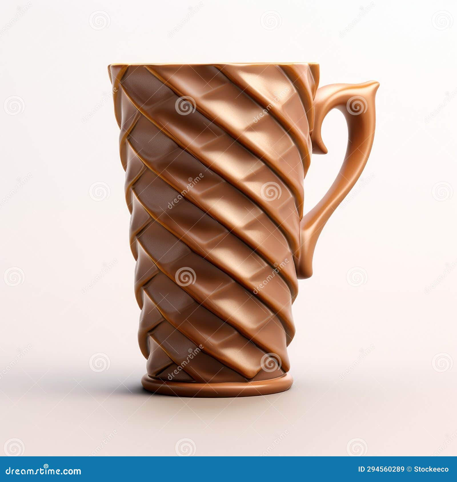 chocolate creamer mug 3d model with spirals and curves