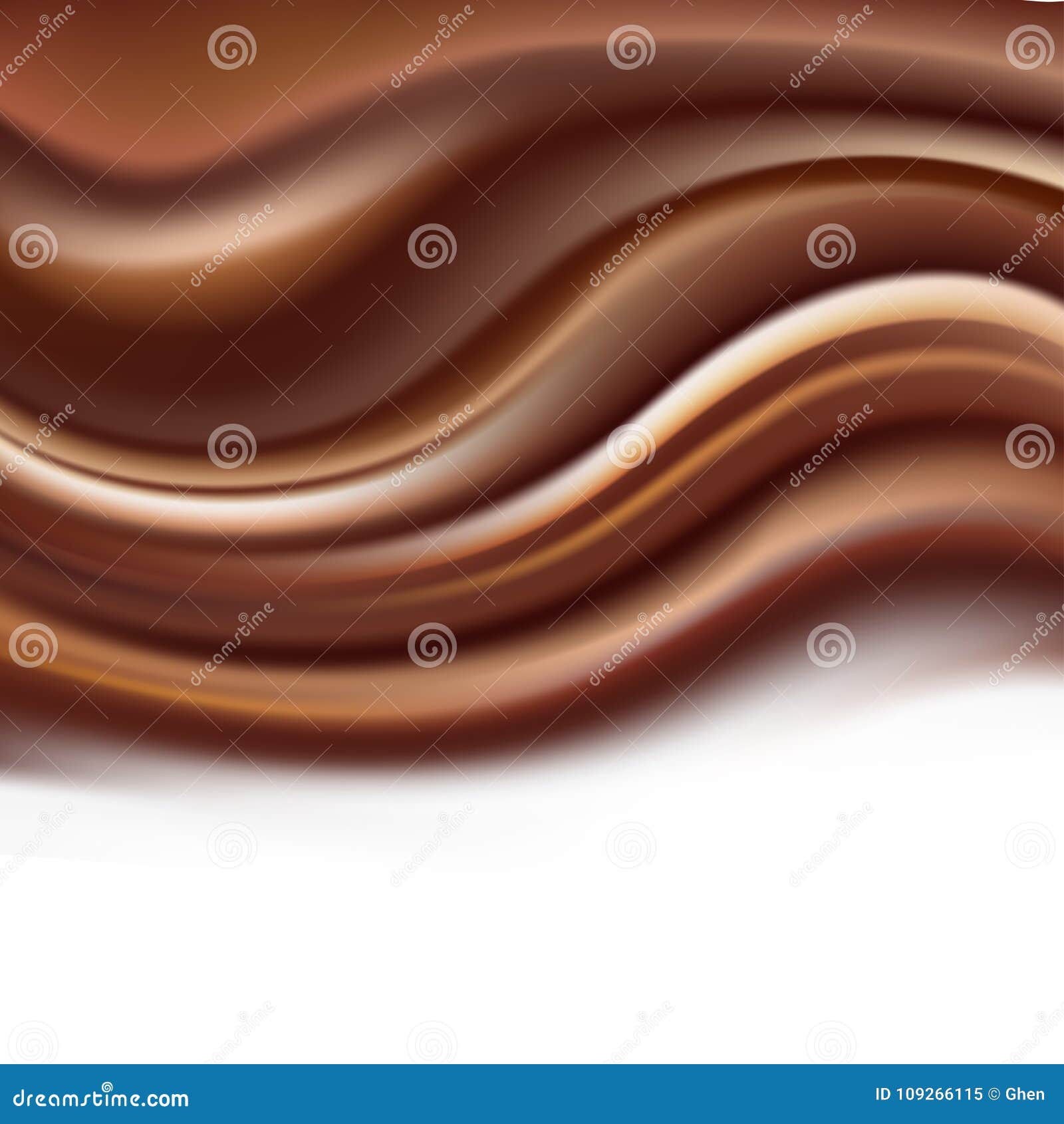 Chocolate Creamy Background with Soft Brown Wavy Ripples Stock Vector