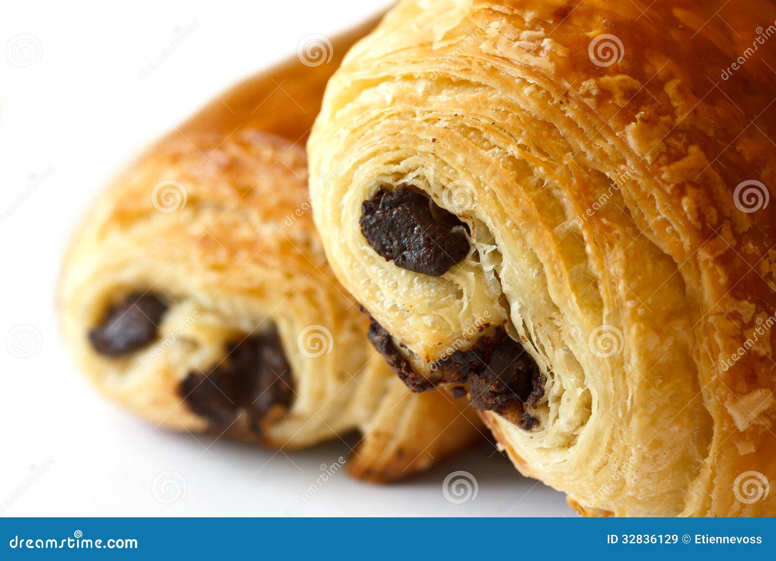 Chocolate croissants stock image. Image of pastry, calories 32836129
