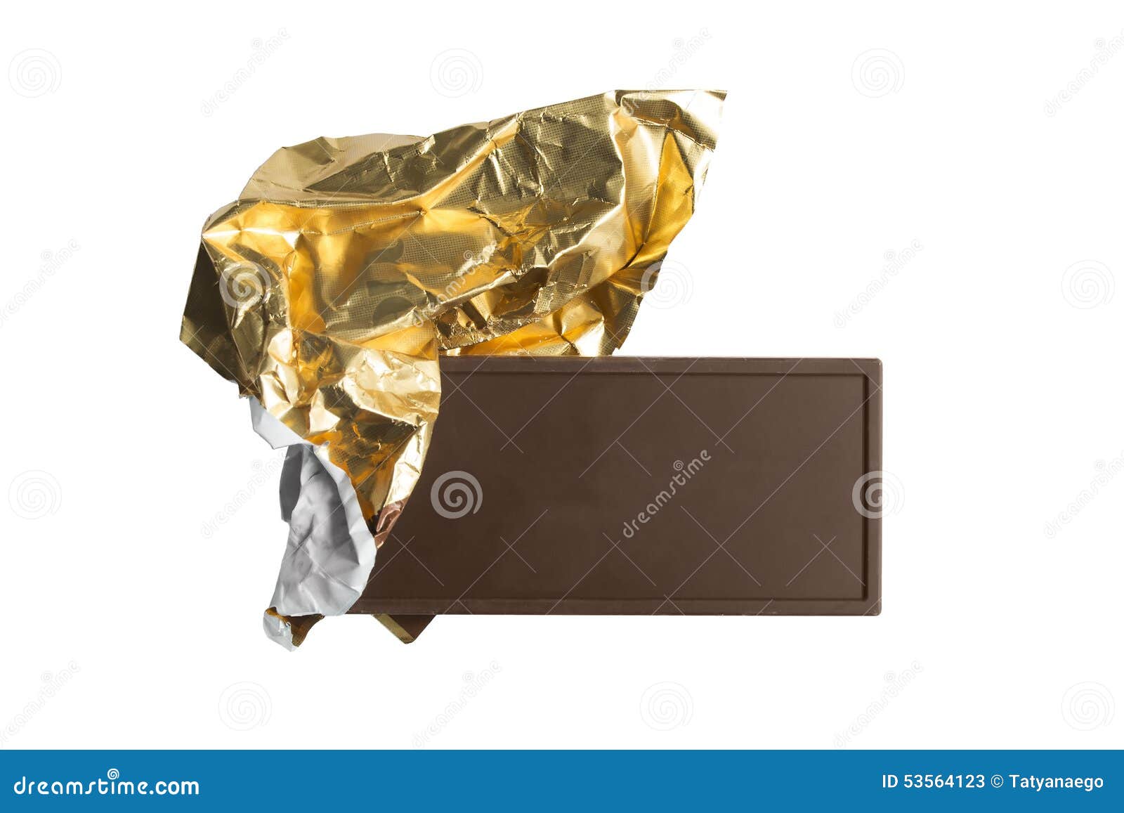golden chocolate bar, Stock image