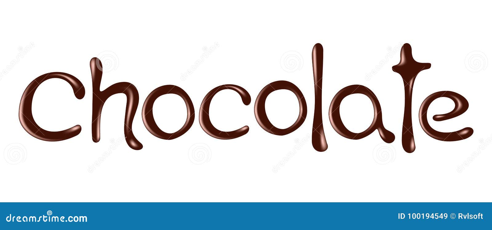 Chocolate De La Palabra Del Chocolate, Ejemplo Realista Del Vector