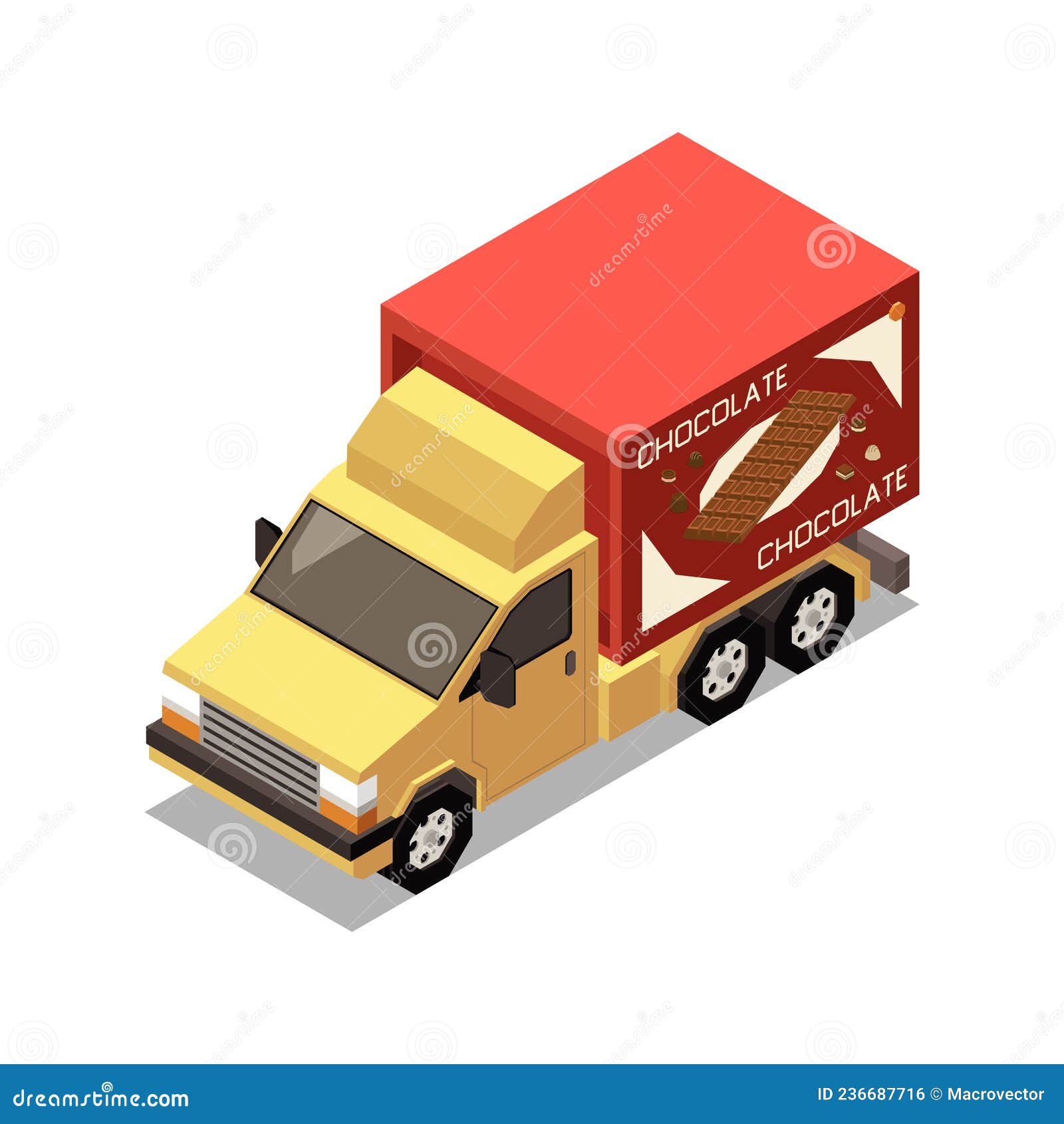 Chocolate Delivery Truck Composition Stock Vector Illustration of
