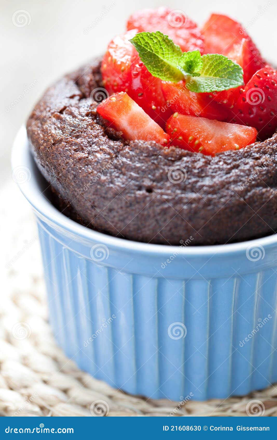 Chocolate Dessert with Strawberries Stock Photo Image of piece, dessert 21608630