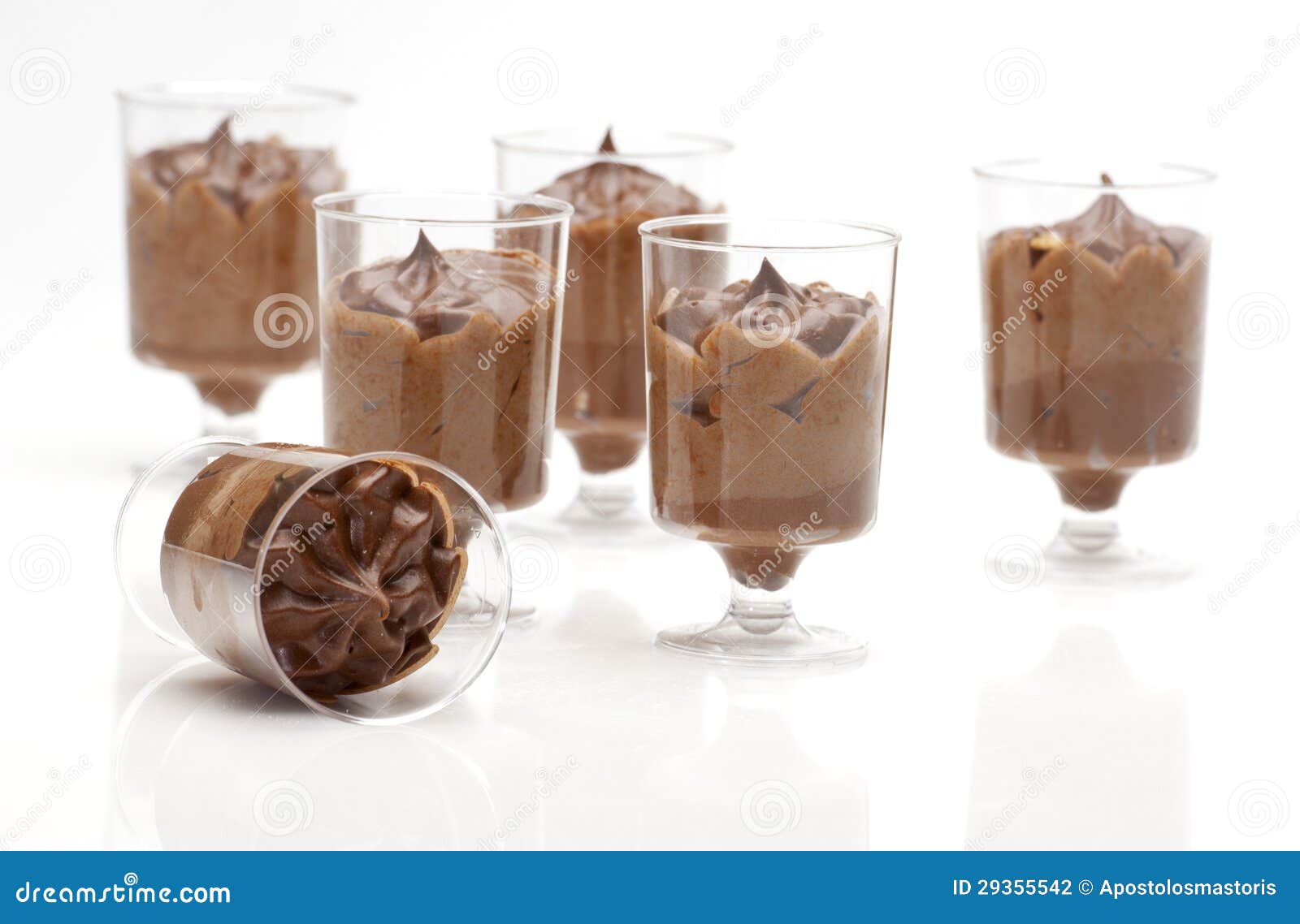 Chocolate Desserts in Plastic Glasses Stock Photo Image of color