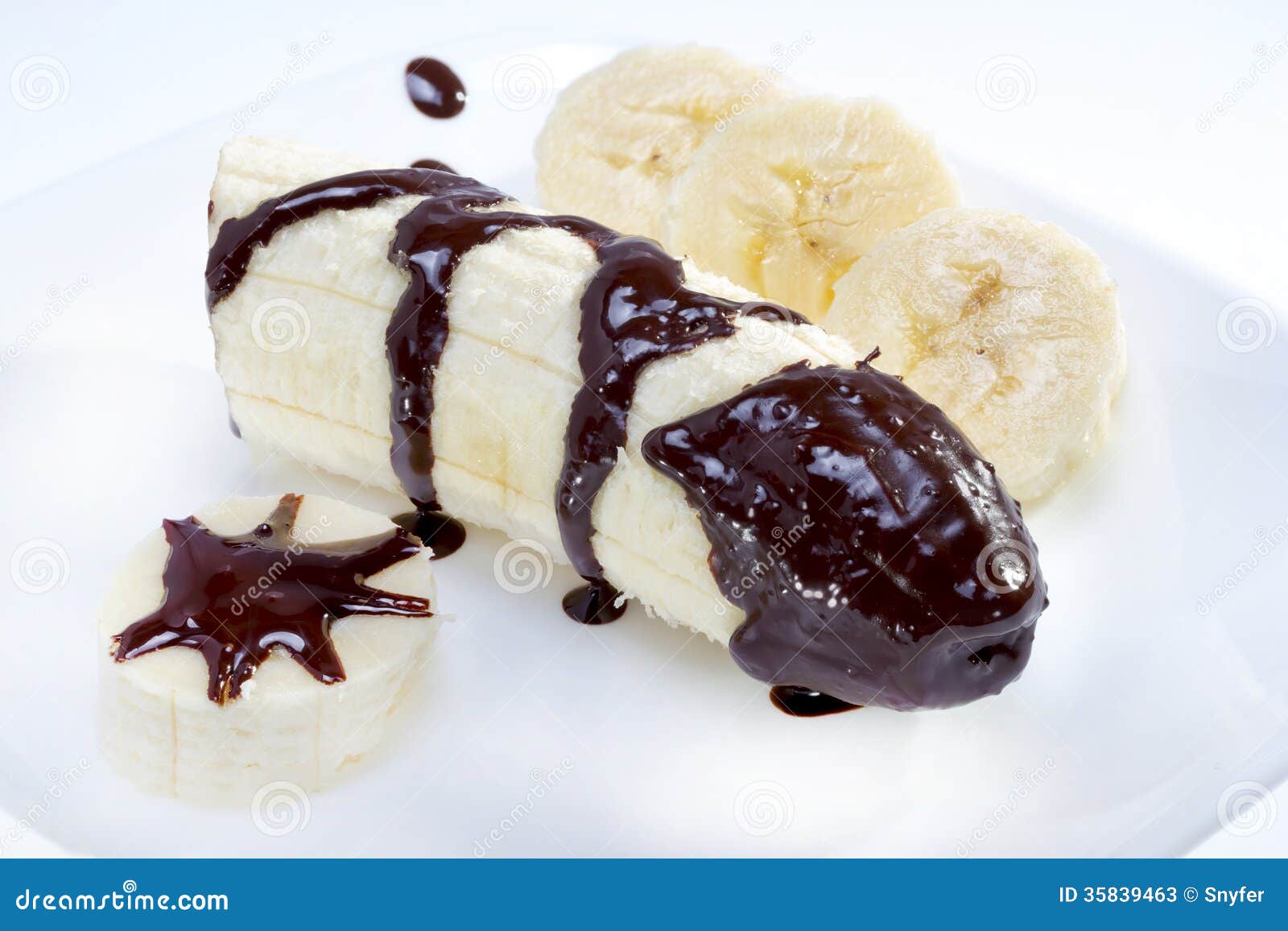 Chocolate dipped banana. stock image. Image of dark, flowing 35839463