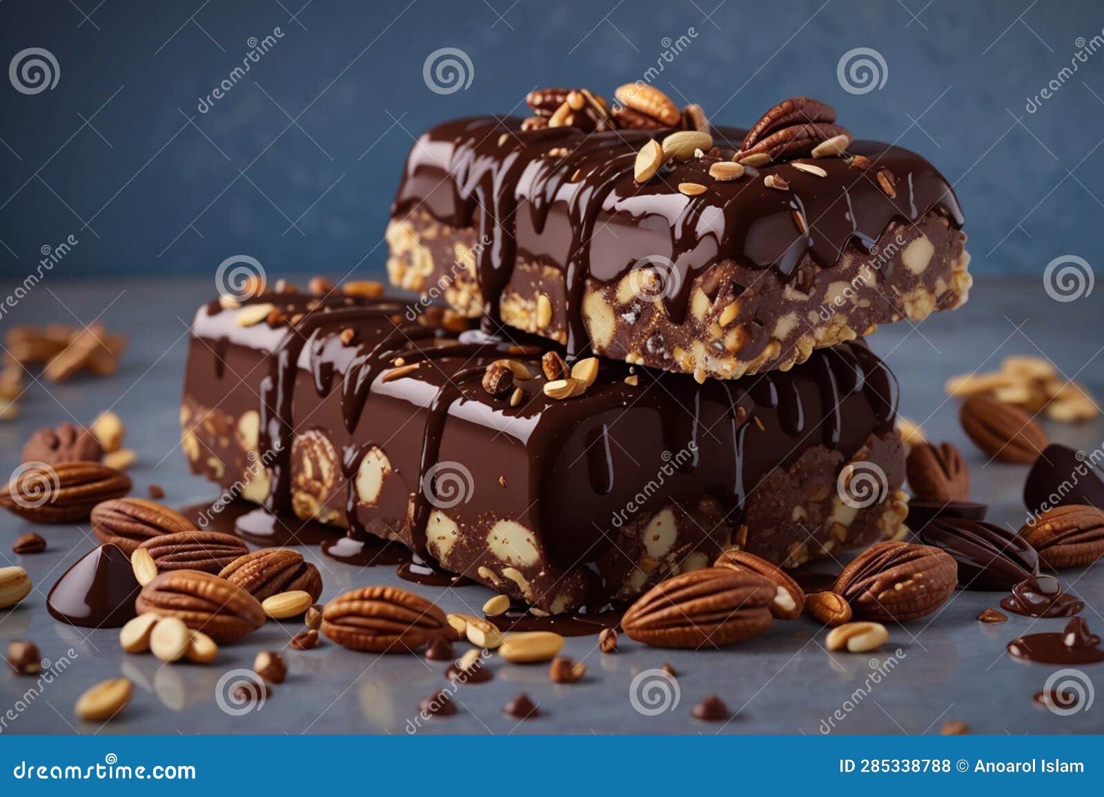 Chocolate Dipped Ice Cream Bars with Nuts Stock Illustration ...