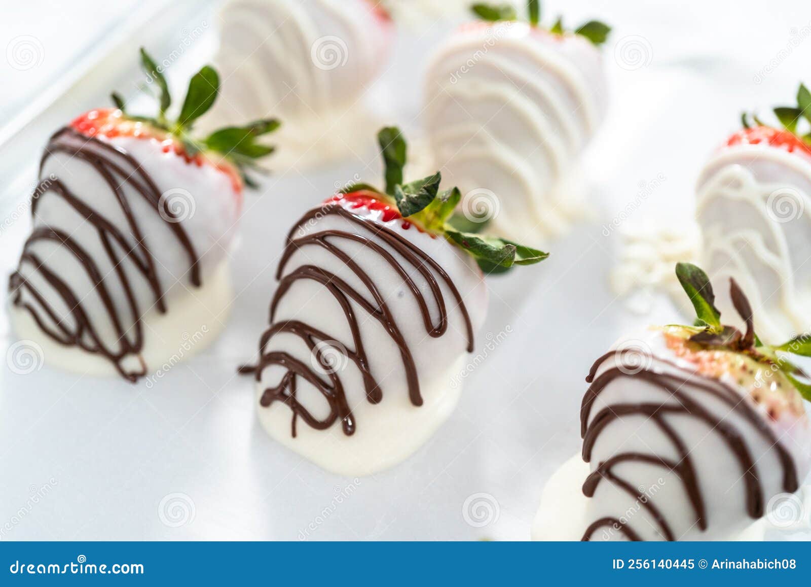 Chocolate Dipped Strawberries Stock Image Image of white, food 256140445