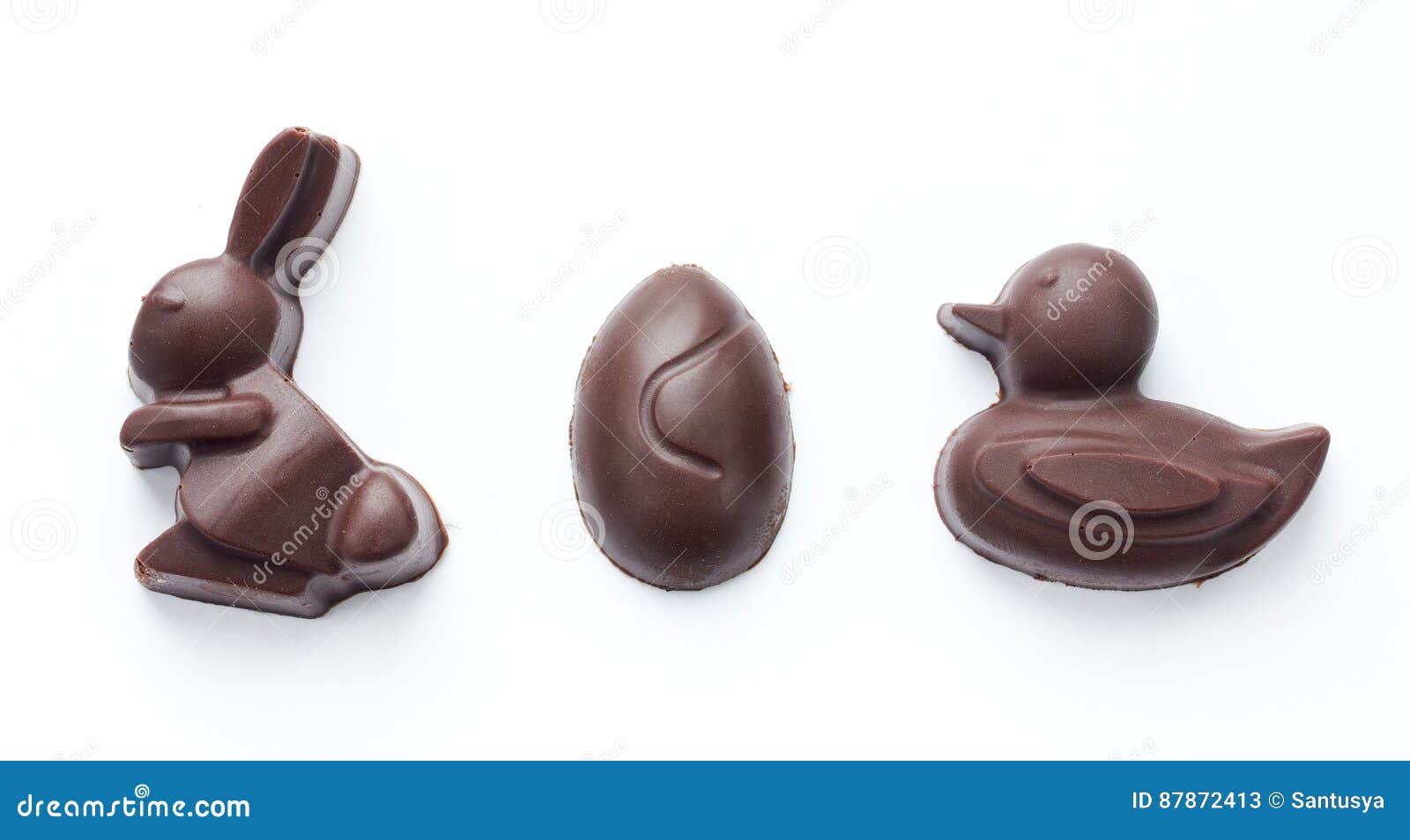 Chocolate Easter Bunny, Chocolate Easter Egg and Chocolate Easter Duck