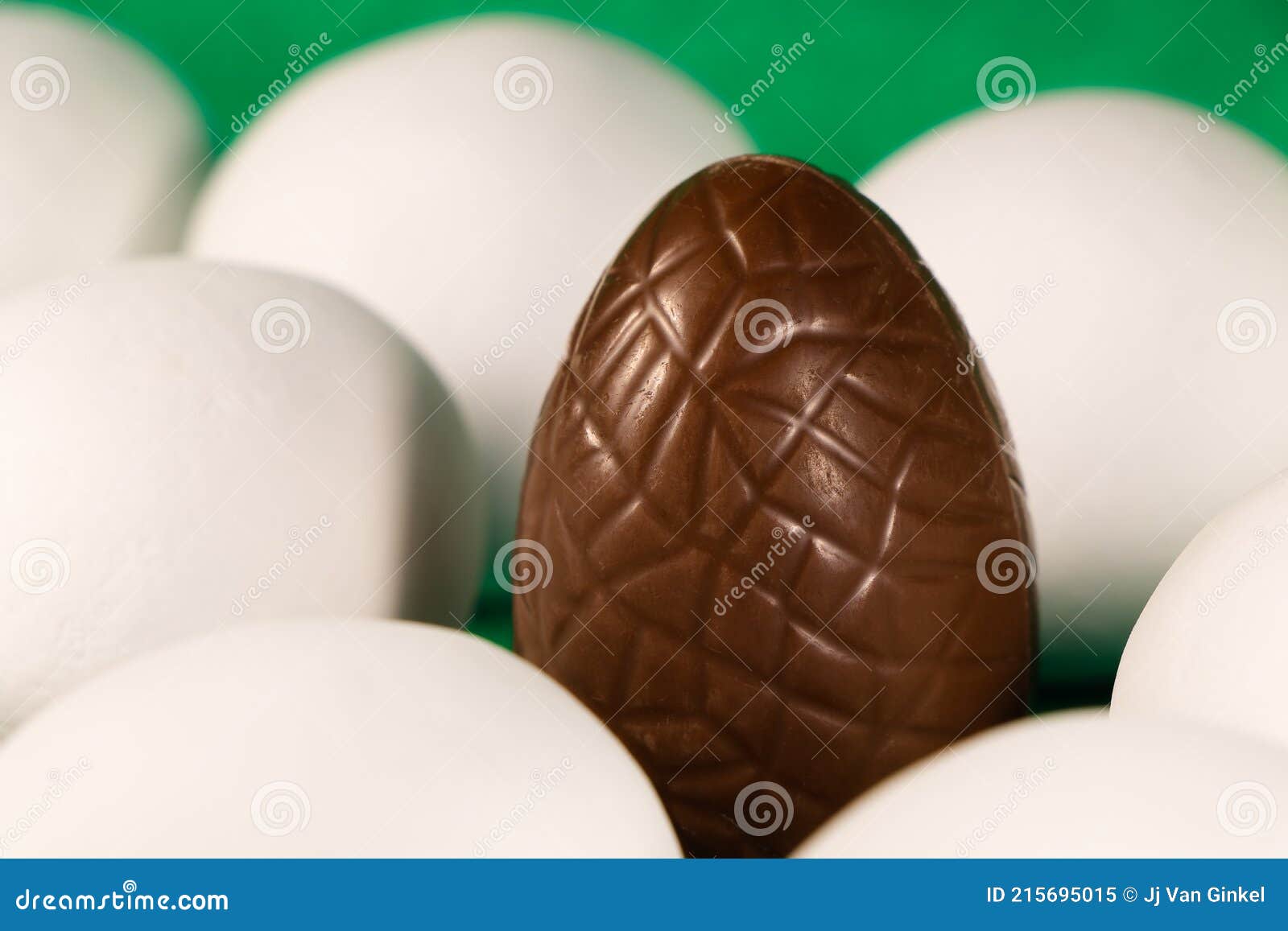 Chocolate Easter Egg with White Coated Eggs Stock Image Image of