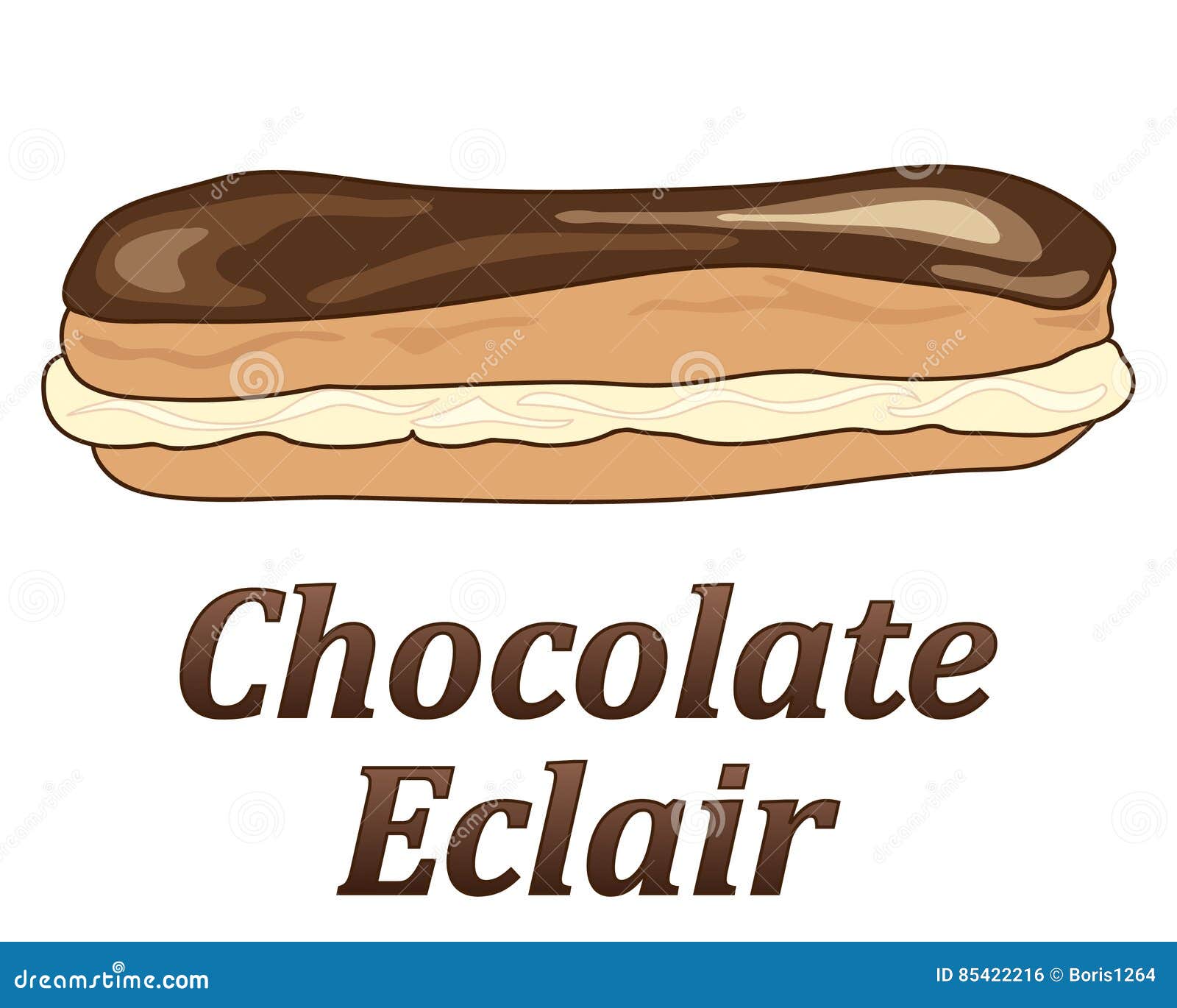 Chocolate eclair stock vector. Illustration of diner 85422216