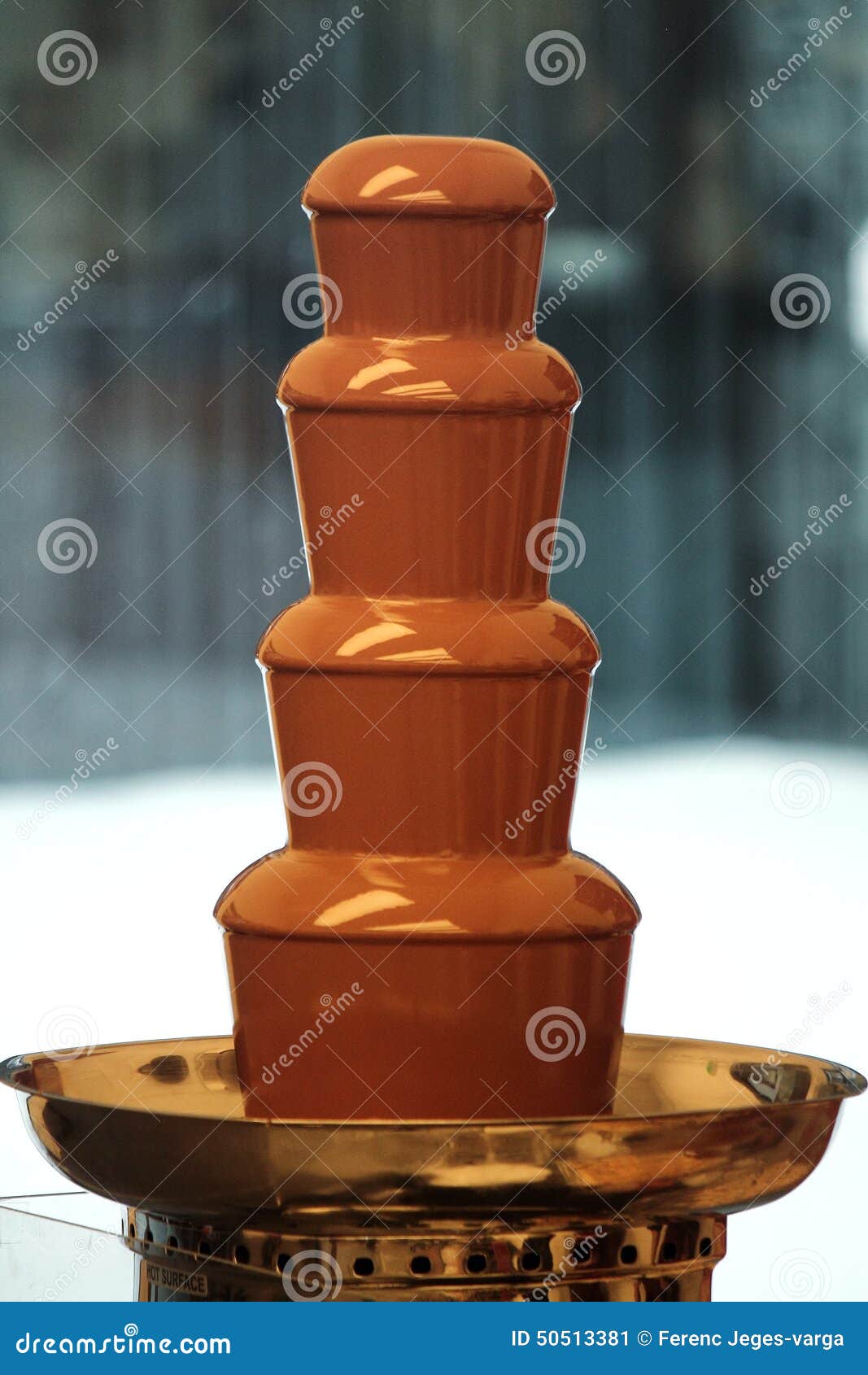 Chocolate fountain stock image. Image of desk, grey, background 50513381