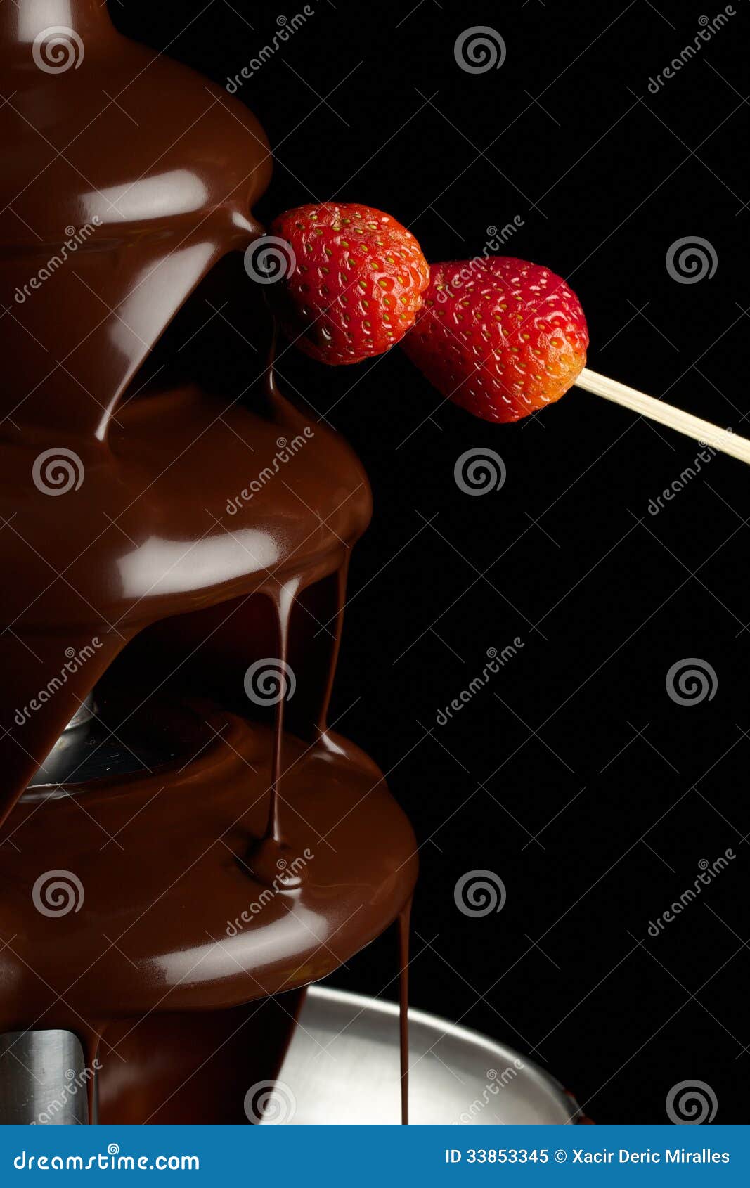 Chocolate Fountain Strawberries Stock Image Image of chocolate, tasty